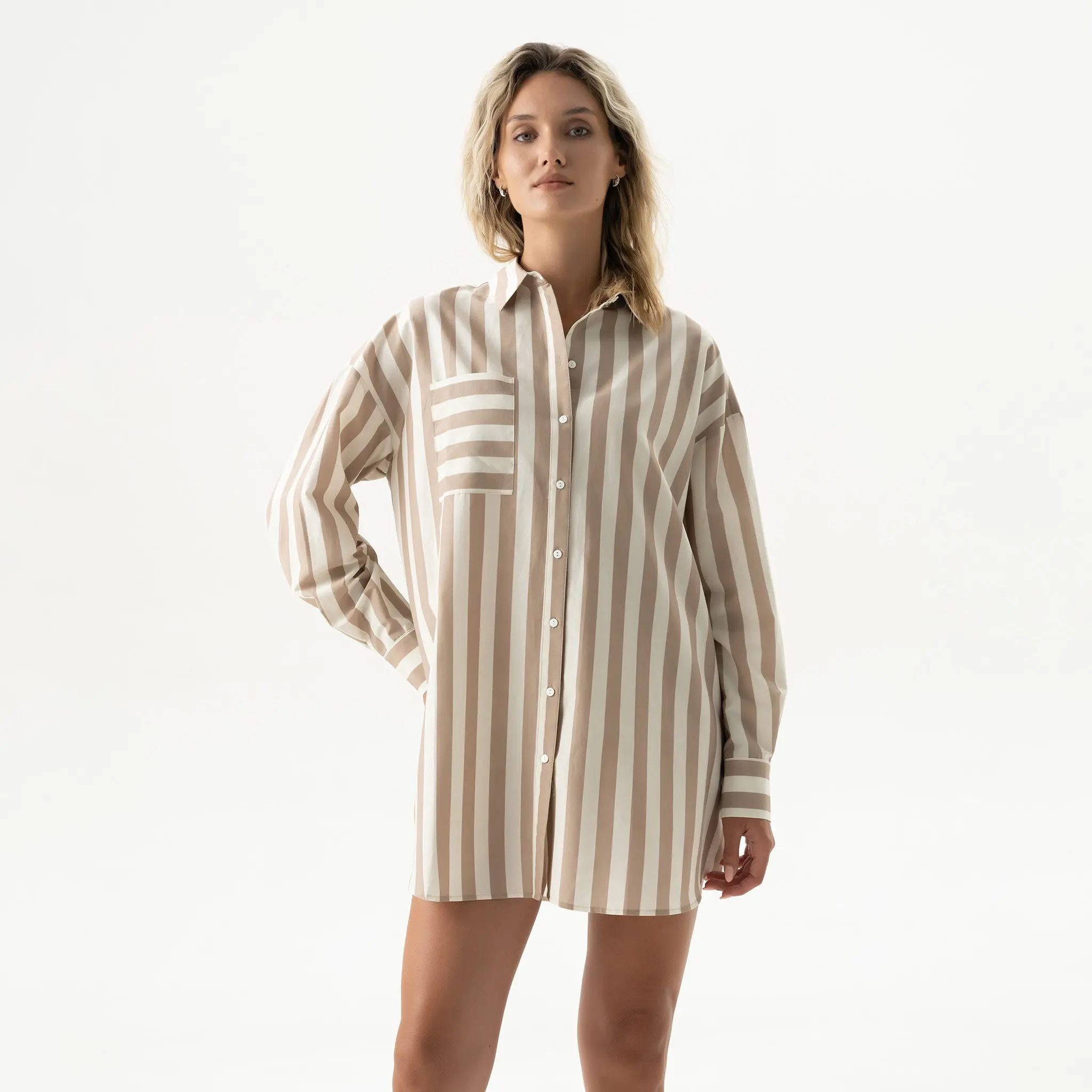 Silk Cotton Shirt Oat Milk - Image 6