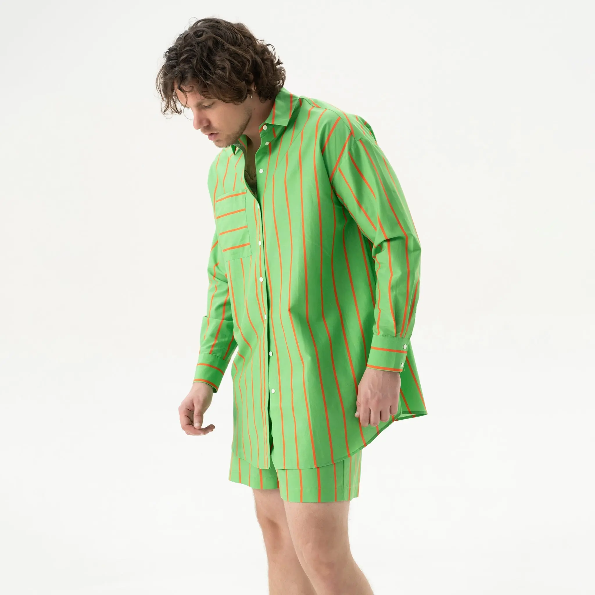 Silk Cotton Shirt Retro Green - Image 11