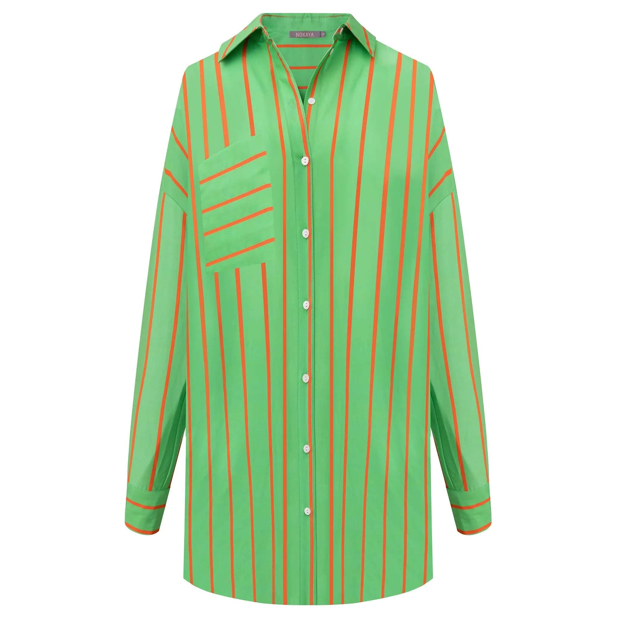 Silk Cotton Shirt Retro Green - Image 12