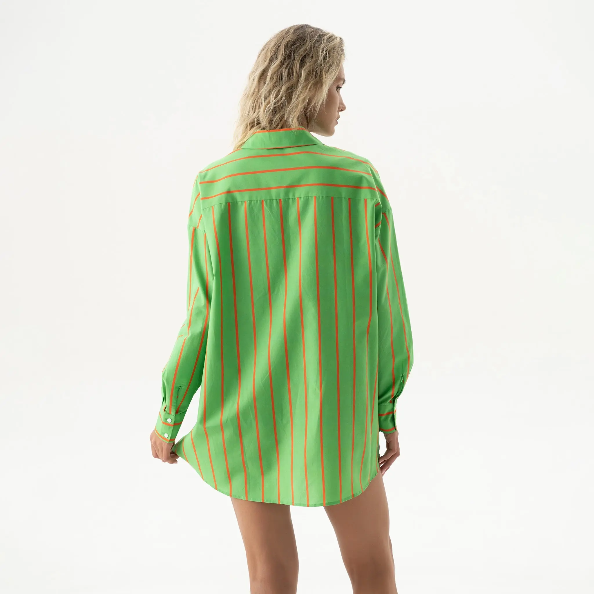Silk Cotton Shirt Retro Green - Image 4