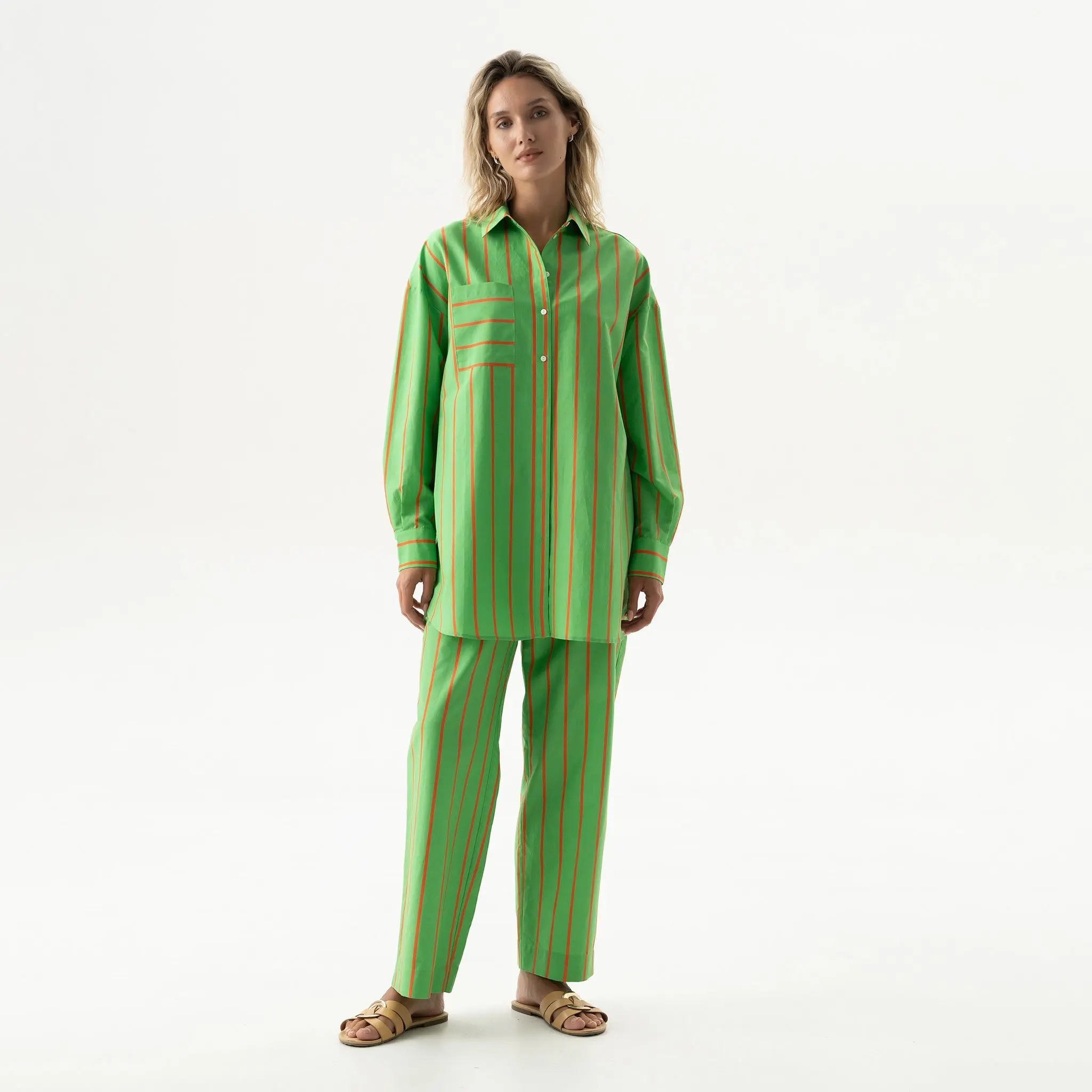 Silk Cotton Shirt Retro Green - Image 7