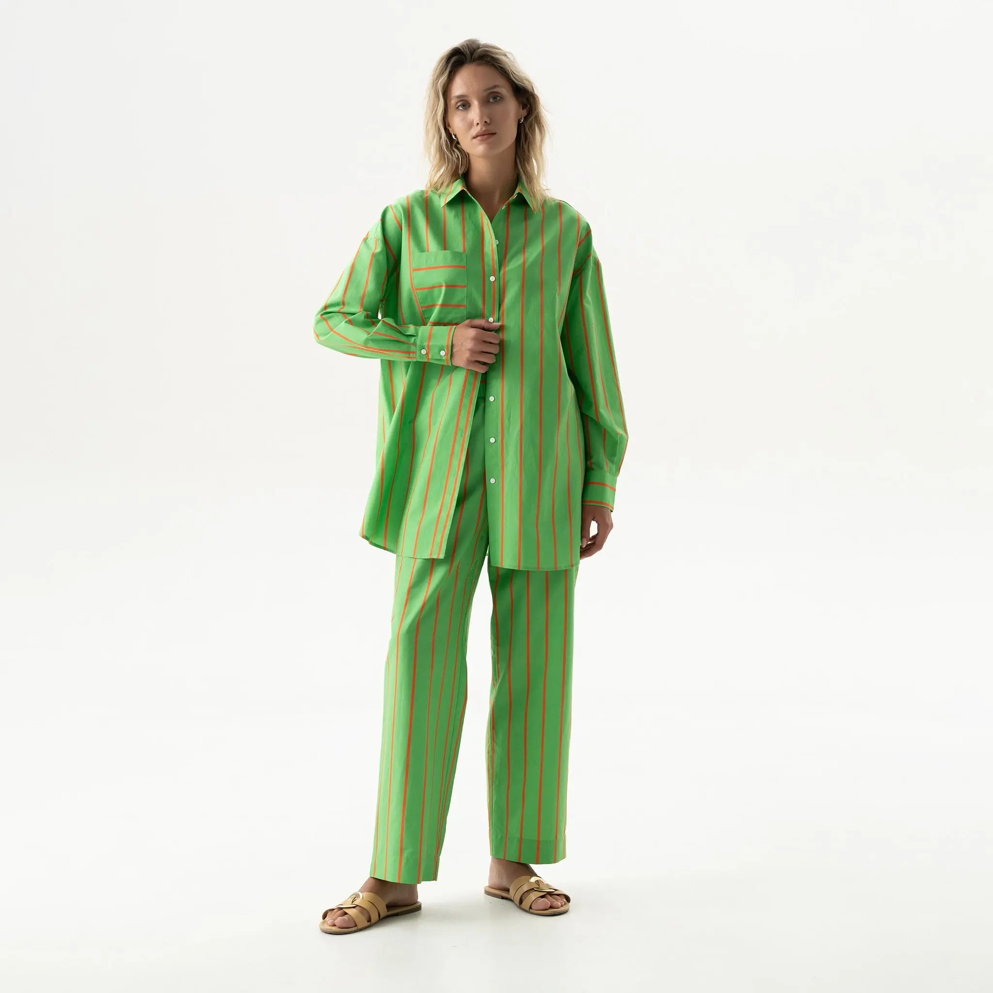 Silk Cotton Shirt Retro Green - Image 9