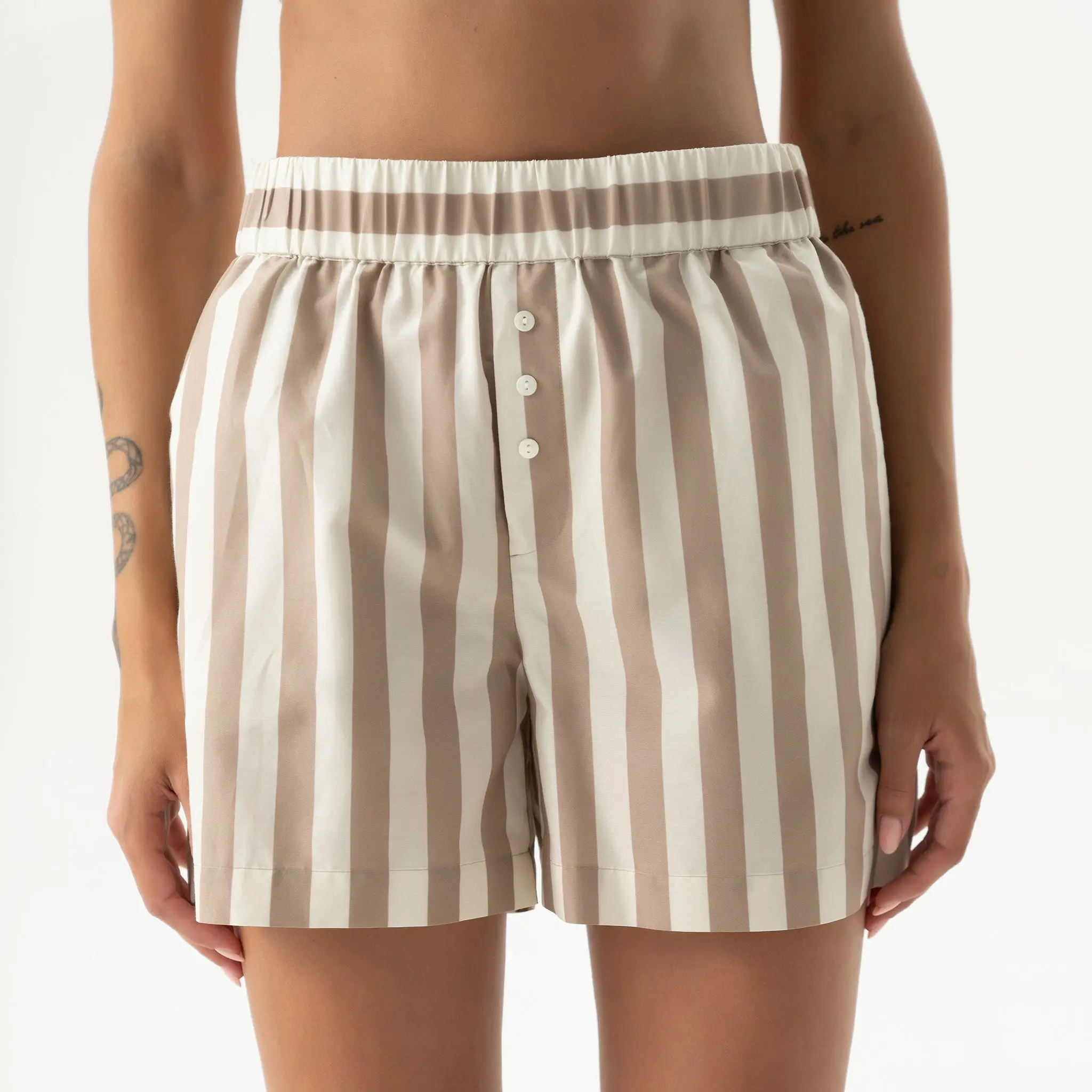 Silk Cotton Shorts Oat Milk - Image 3