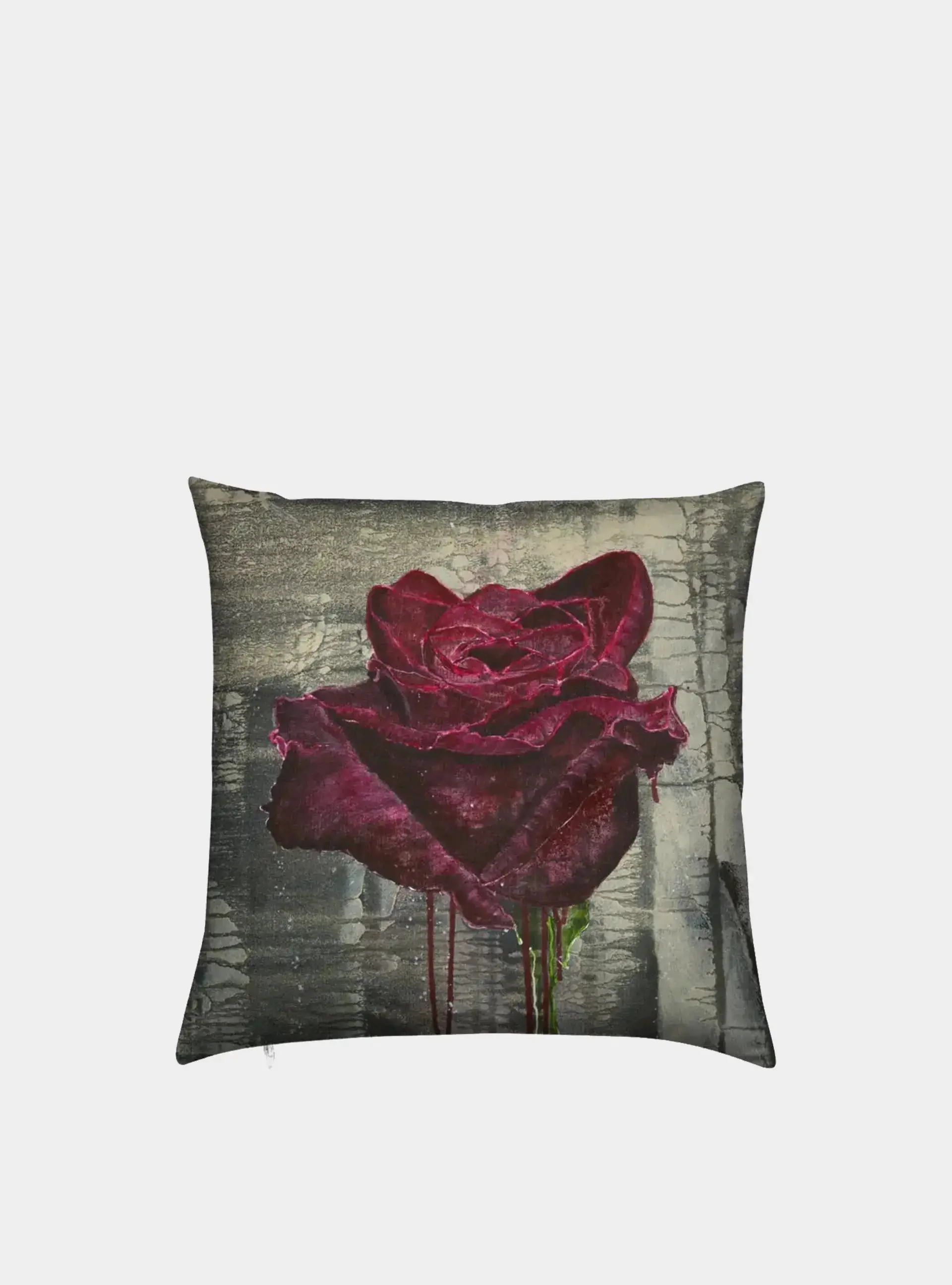 Silk Cushion - Crimson Rose