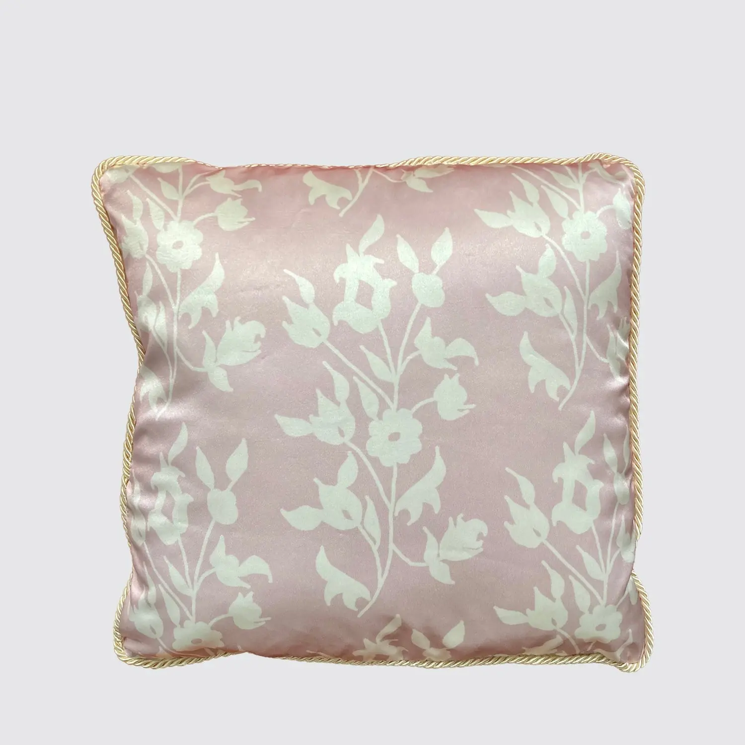 Silk Cushion - Pink With White Foliage - Image 4
