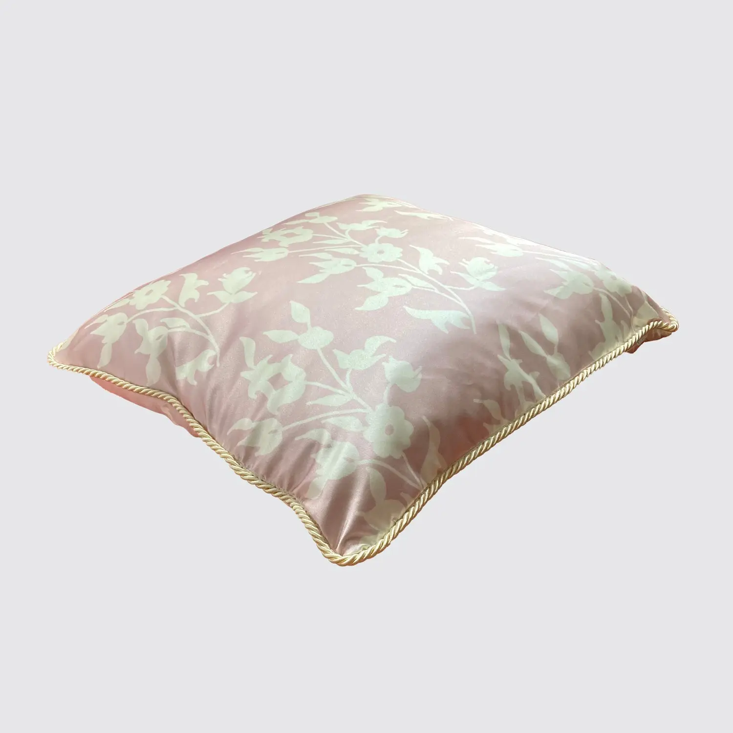 Silk Cushion - Pink With White Foliage - Image 6