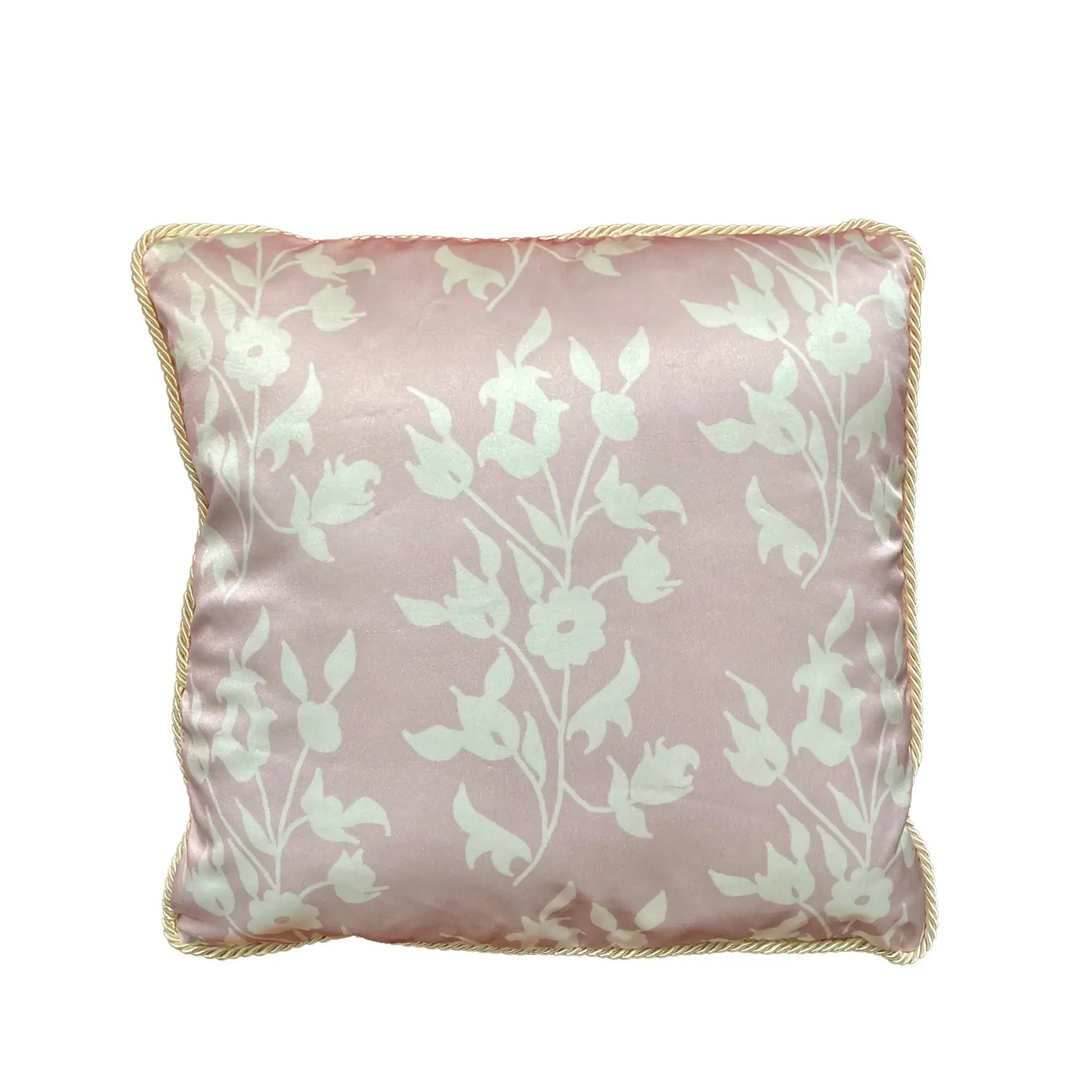 Silk Cushion - Pink With White Foliage - Image 7