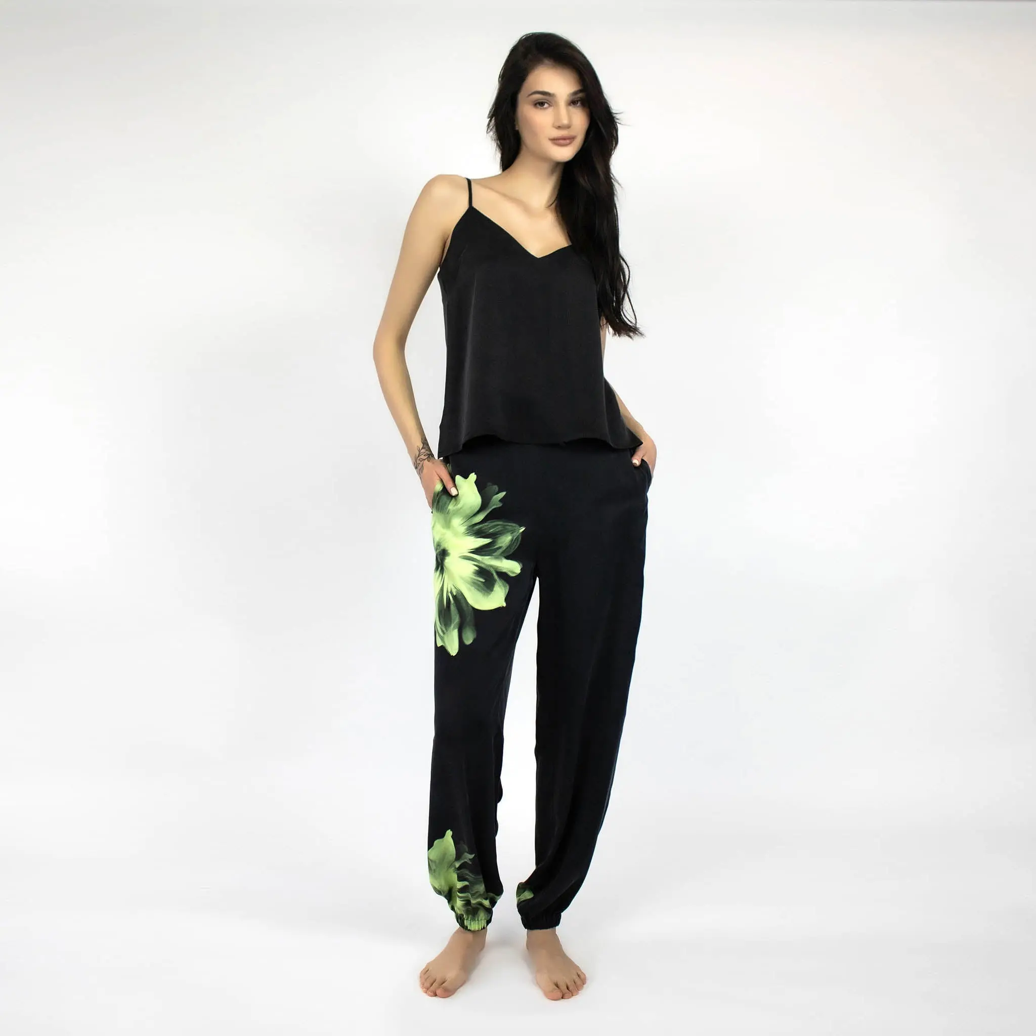 Silk Dreamscape Camisole Black - Image 6