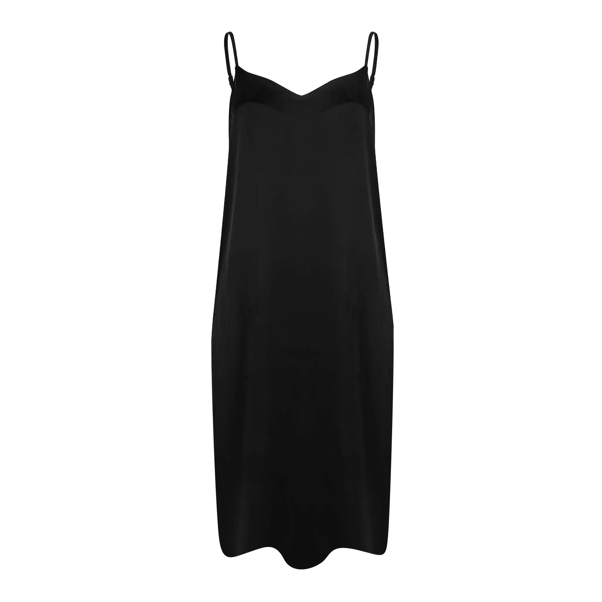Silk Dreamscape Long Slip Dress Black - Image 6