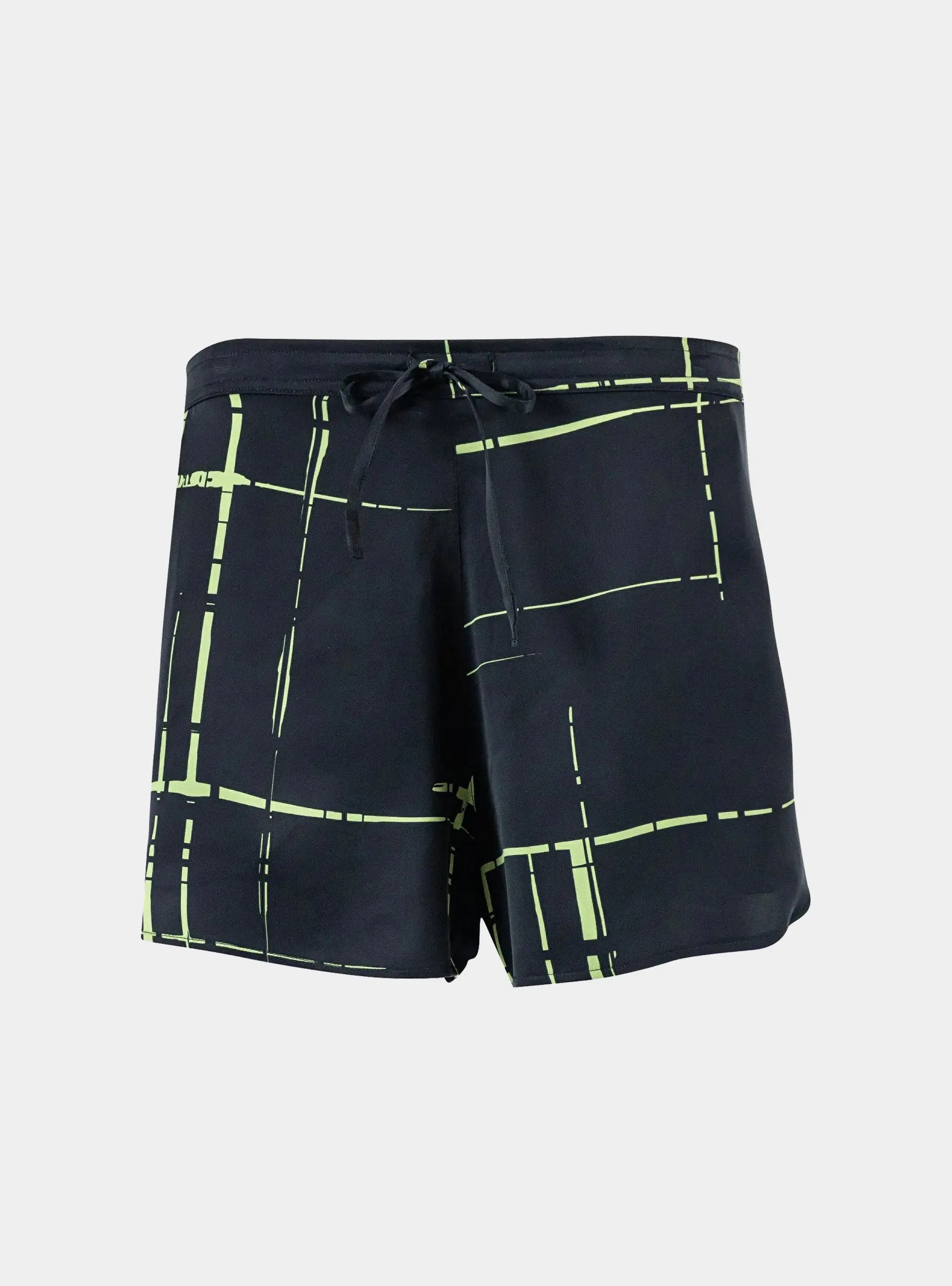 Silk Dreamscape Shorts Black Check