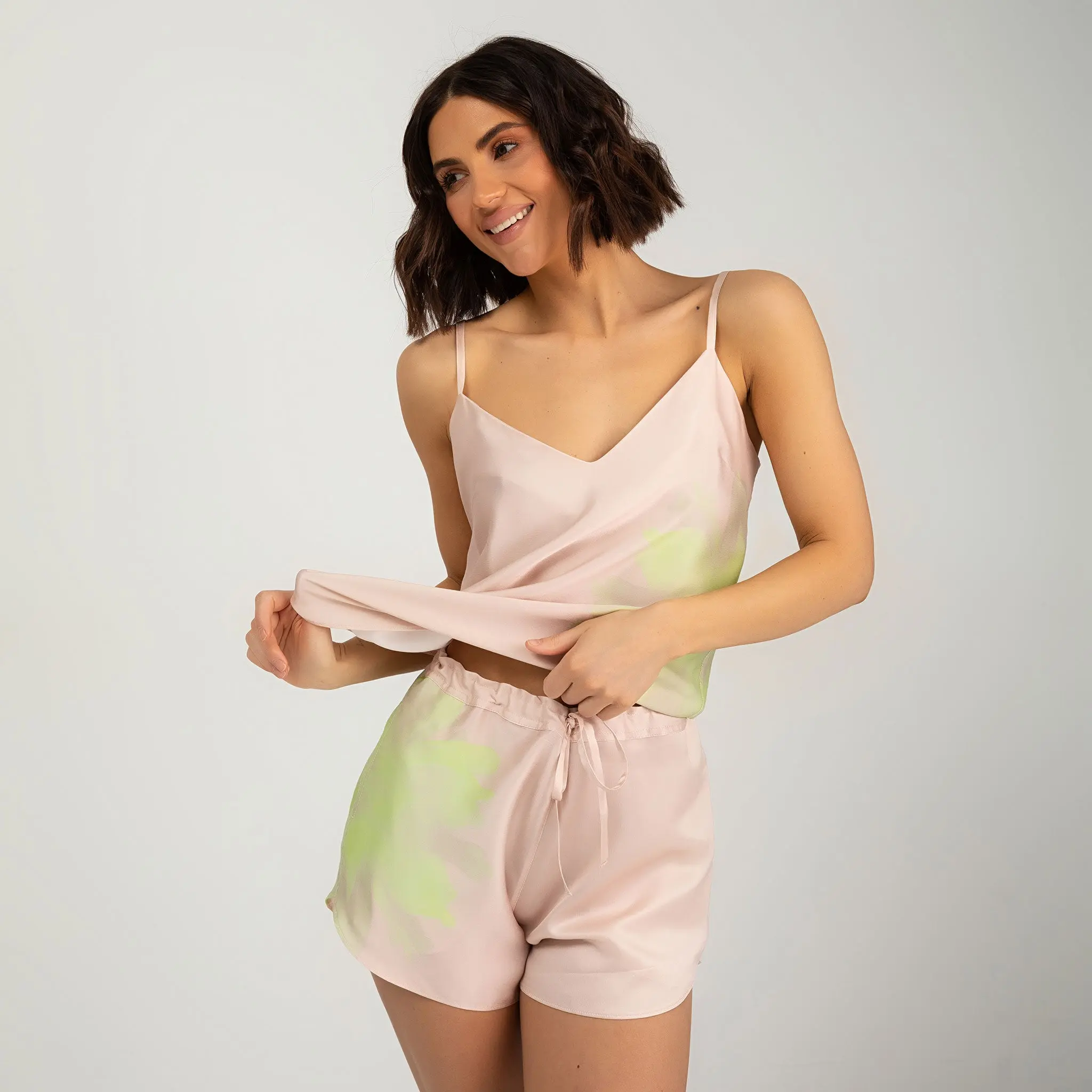 Silk Dreamscape Women's Shorts Pink Flower - Image 11