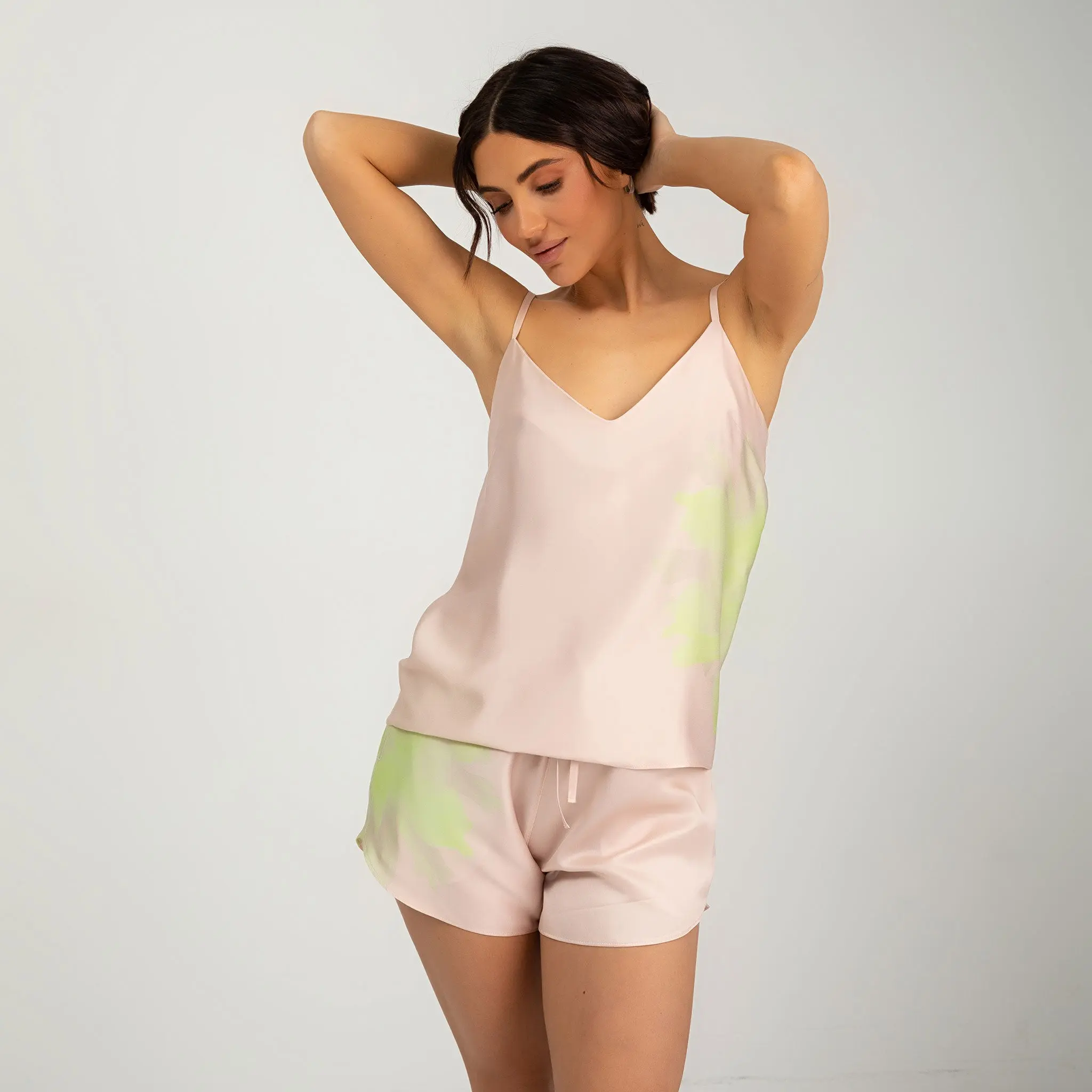 Silk Dreamscape Women's Shorts Pink Flower - Image 12