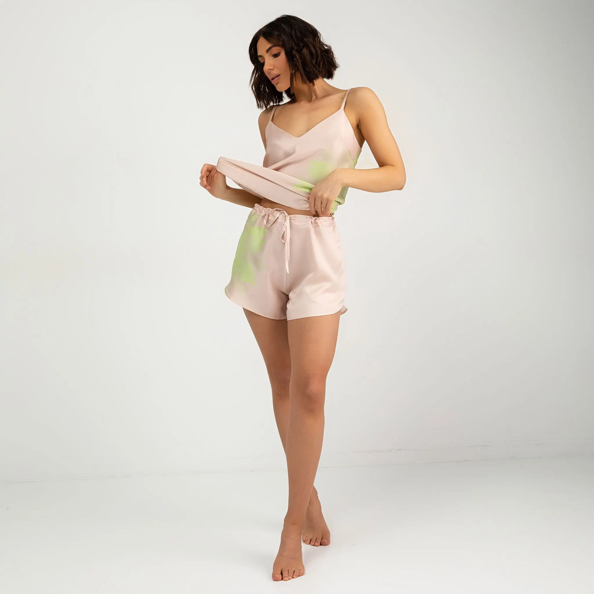 Silk Dreamscape Women's Shorts Pink Flower - Image 9