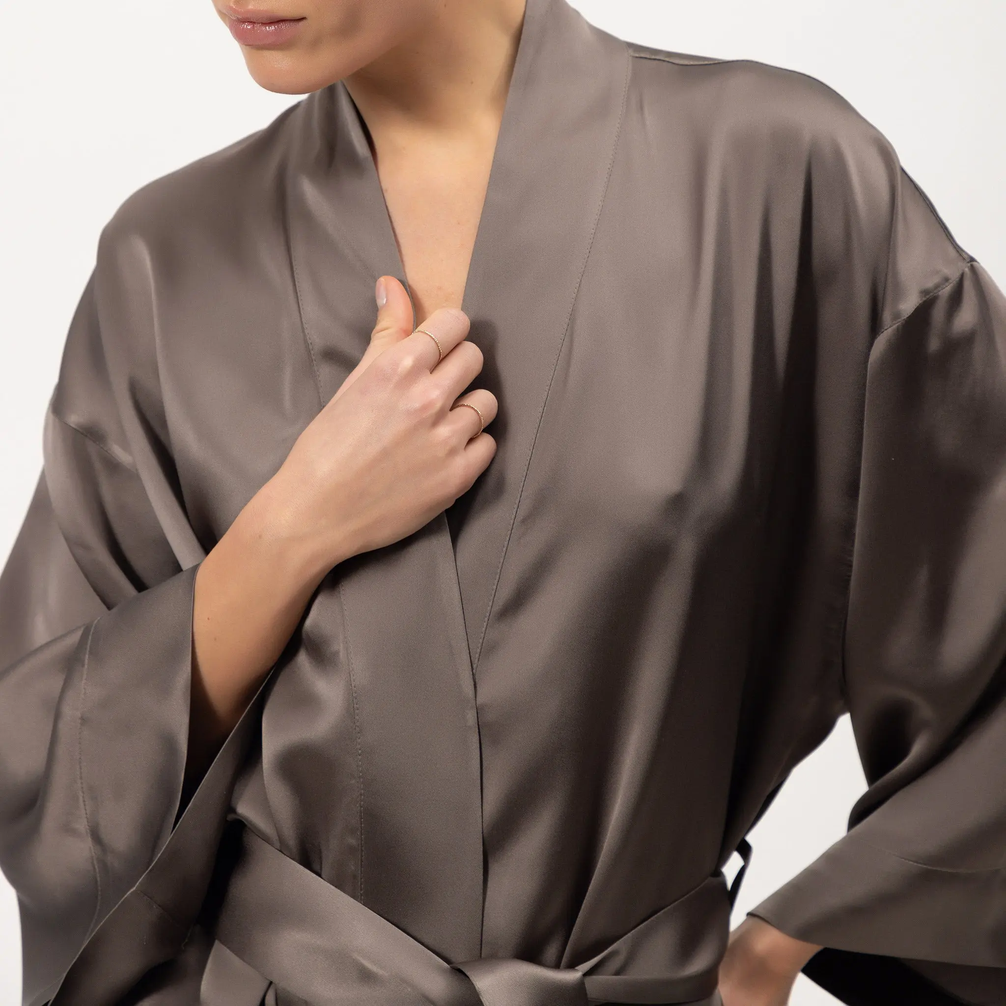 Silk Long Kimono-style Robe The Lady - Image 10