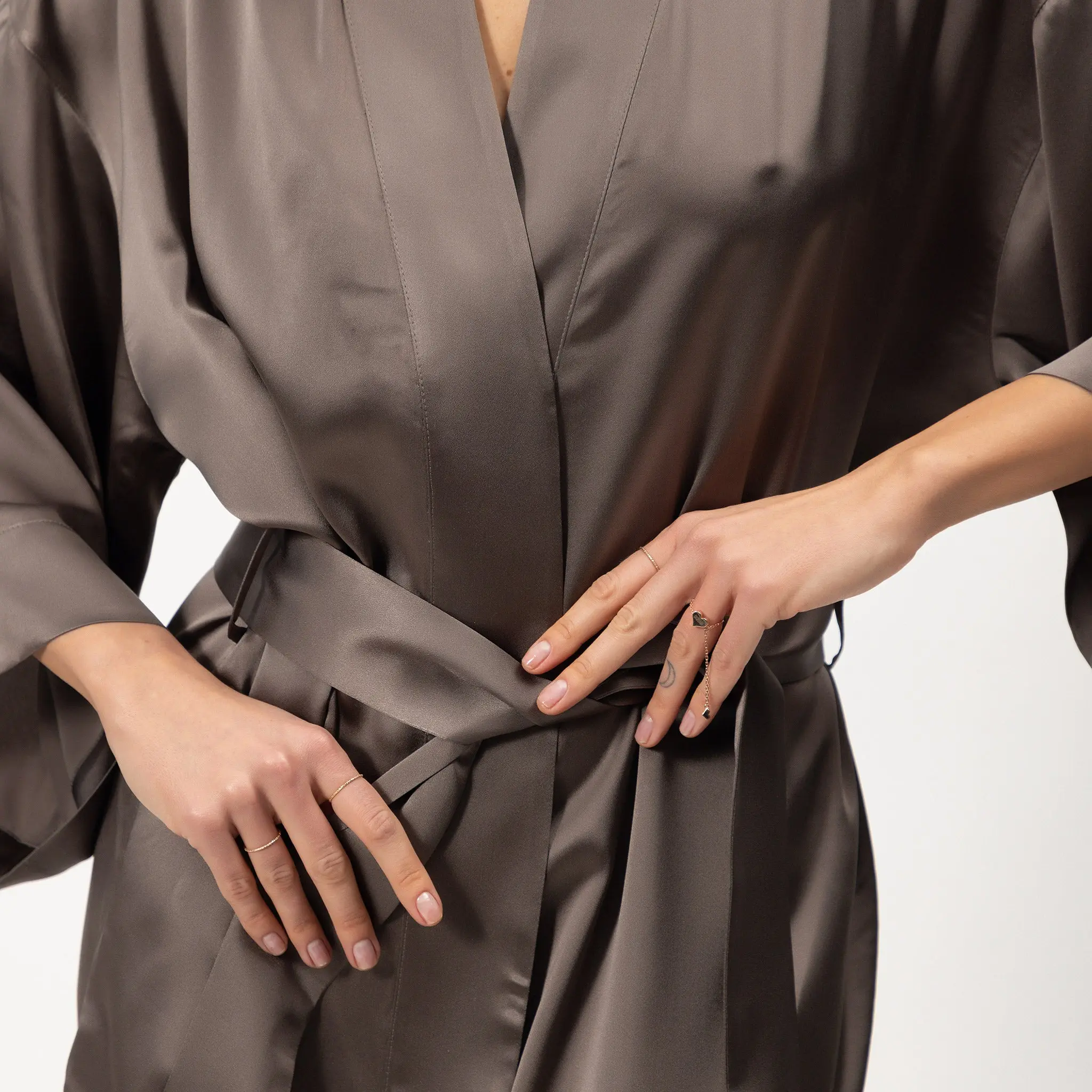 Silk Long Kimono-style Robe The Lady - Image 11