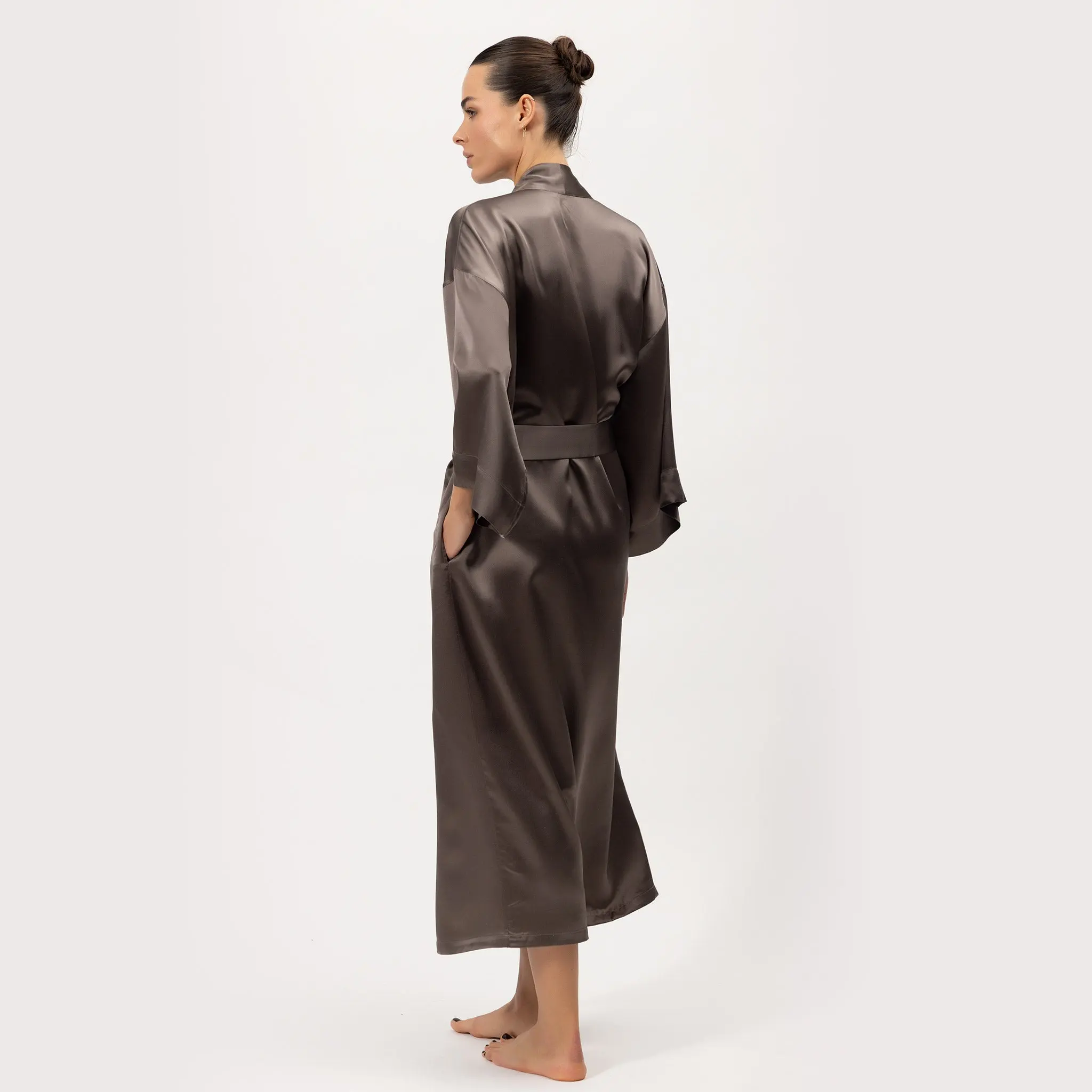 Silk Long Kimono-style Robe The Lady - Image 12