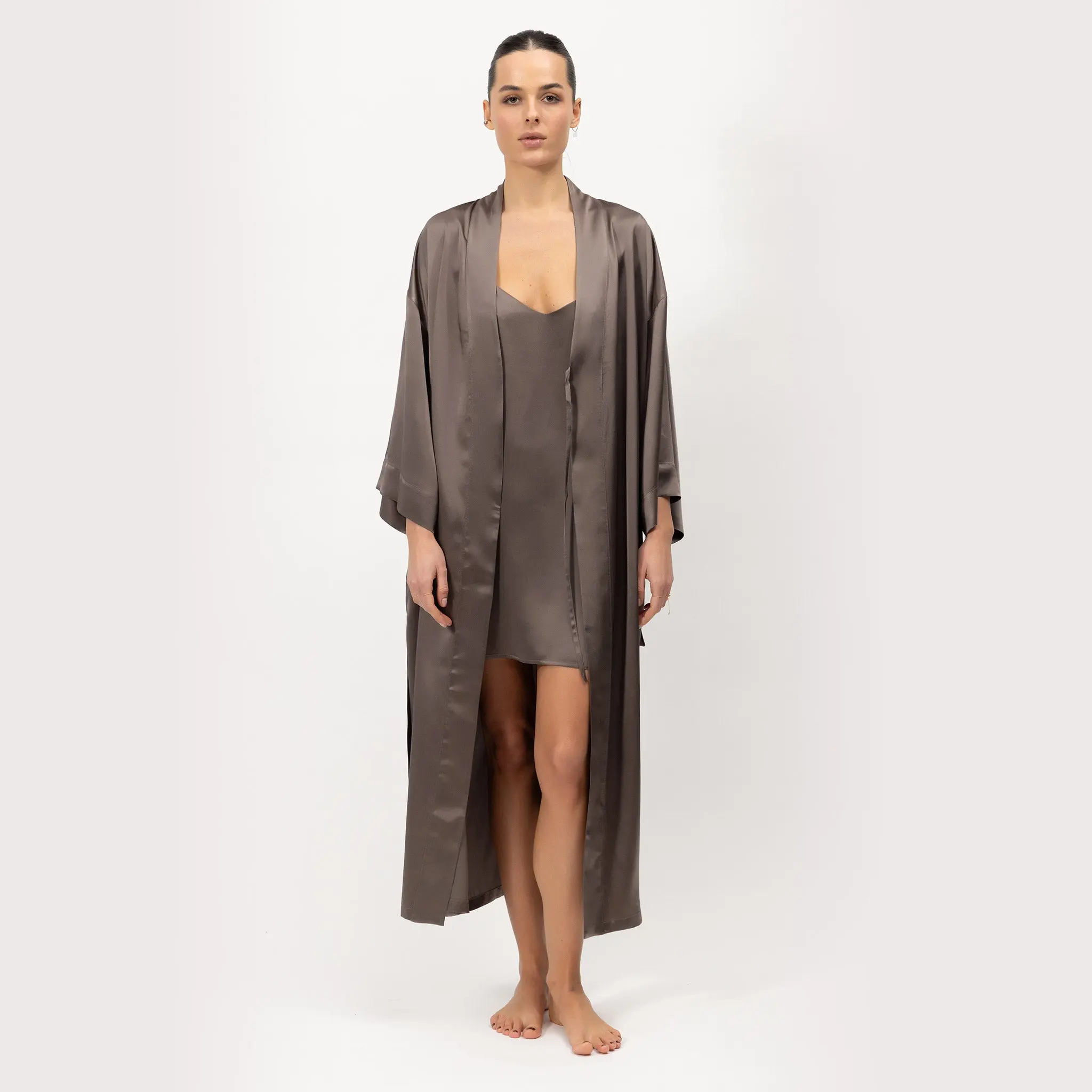 Silk Long Kimono-style Robe The Lady - Image 5