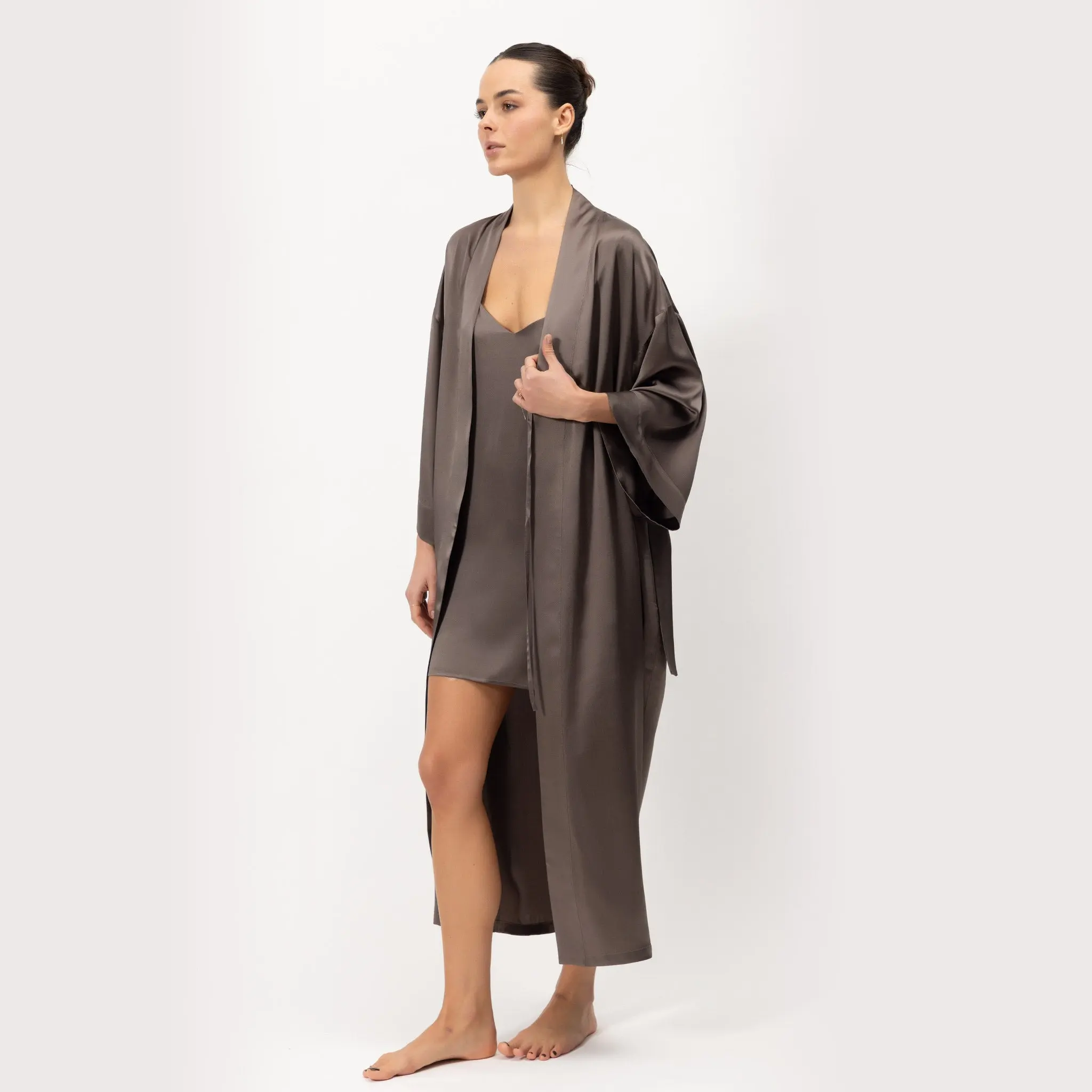 Silk Long Kimono-style Robe The Lady - Image 6