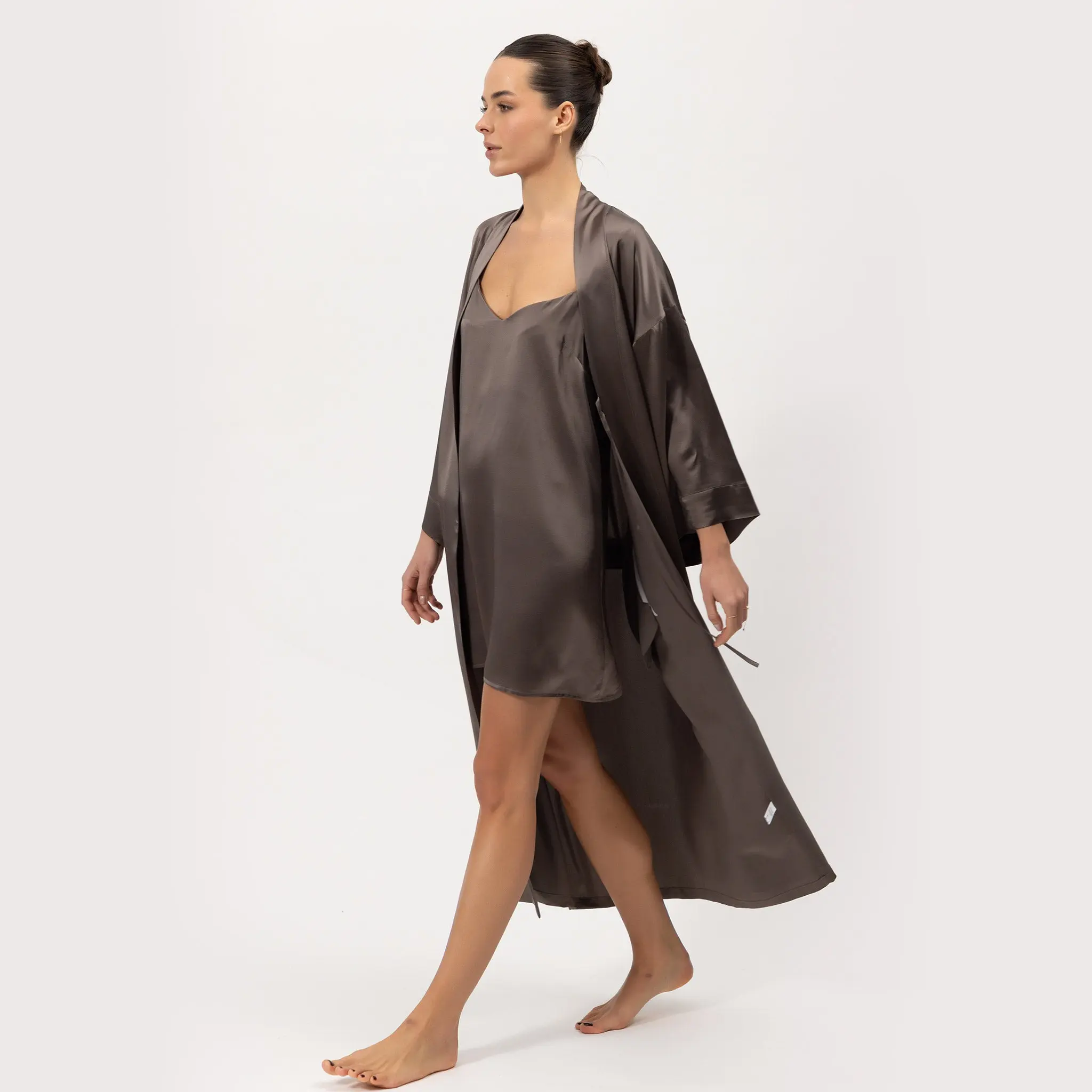 Silk Long Kimono-style Robe The Lady - Image 8