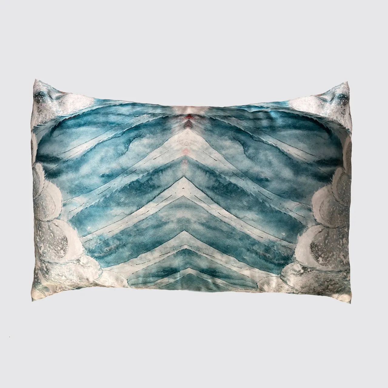 Silk Pillowcase - Aqua With Wing Design - Image 3