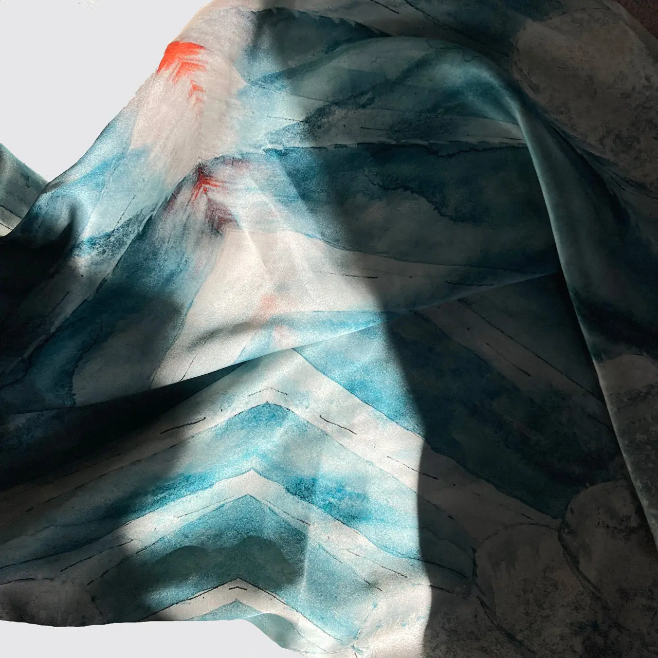 Silk Pillowcase - Aqua With Wing Design - Image 5