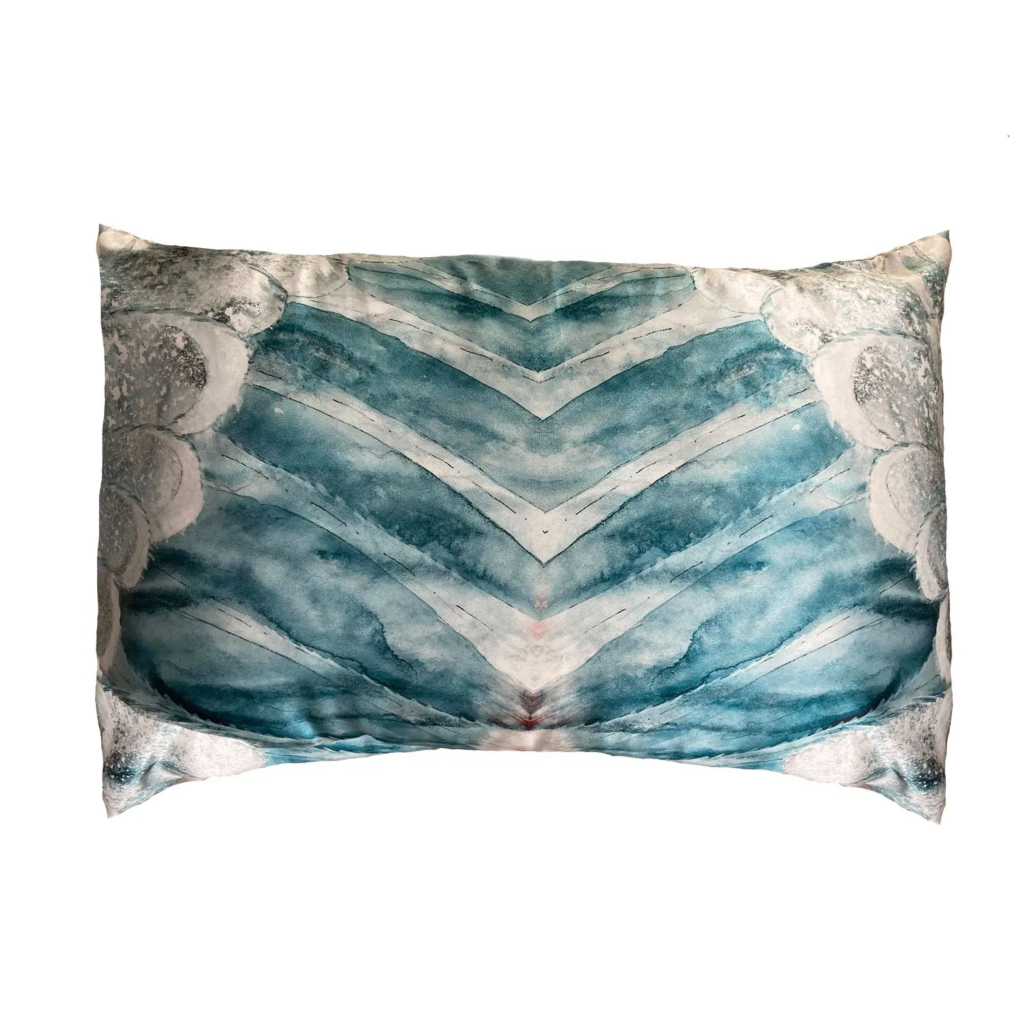 Silk Pillowcase - Aqua With Wing Design - Image 6