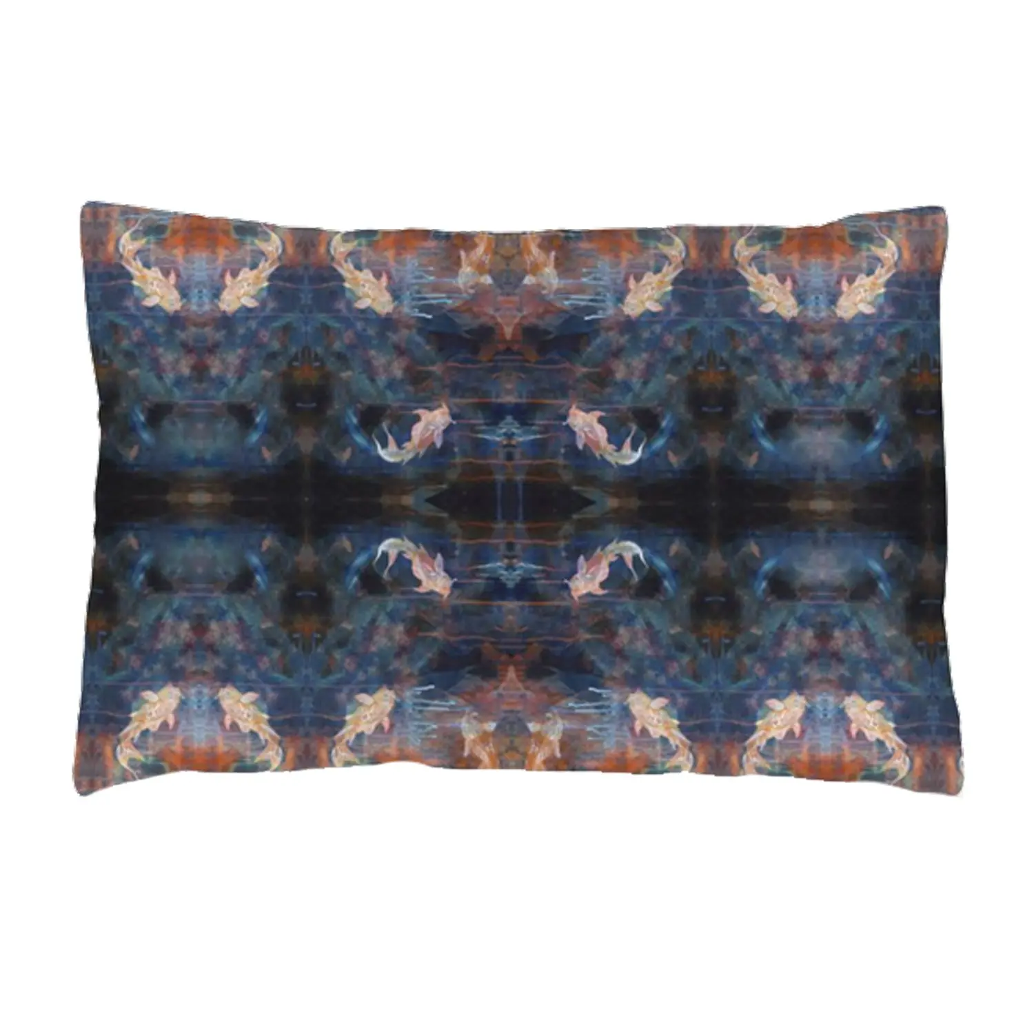 Silk Pillowcase - Blue Orange With Koi Fish Design - Image 7