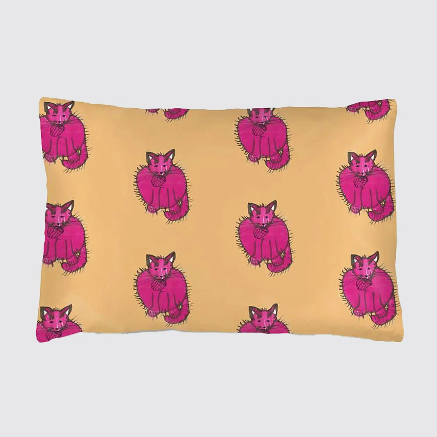 Purry The Burry Orange and Pink Silk Pillowcase For Children - Image 2
