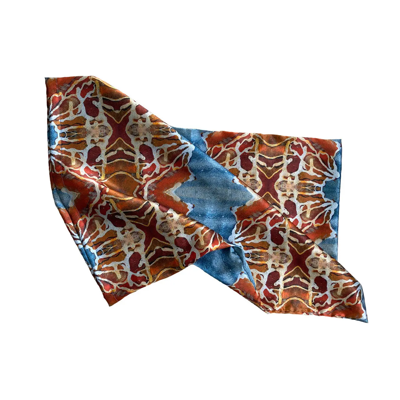 Silk Pillowcase - Orange And Blue - Image 3