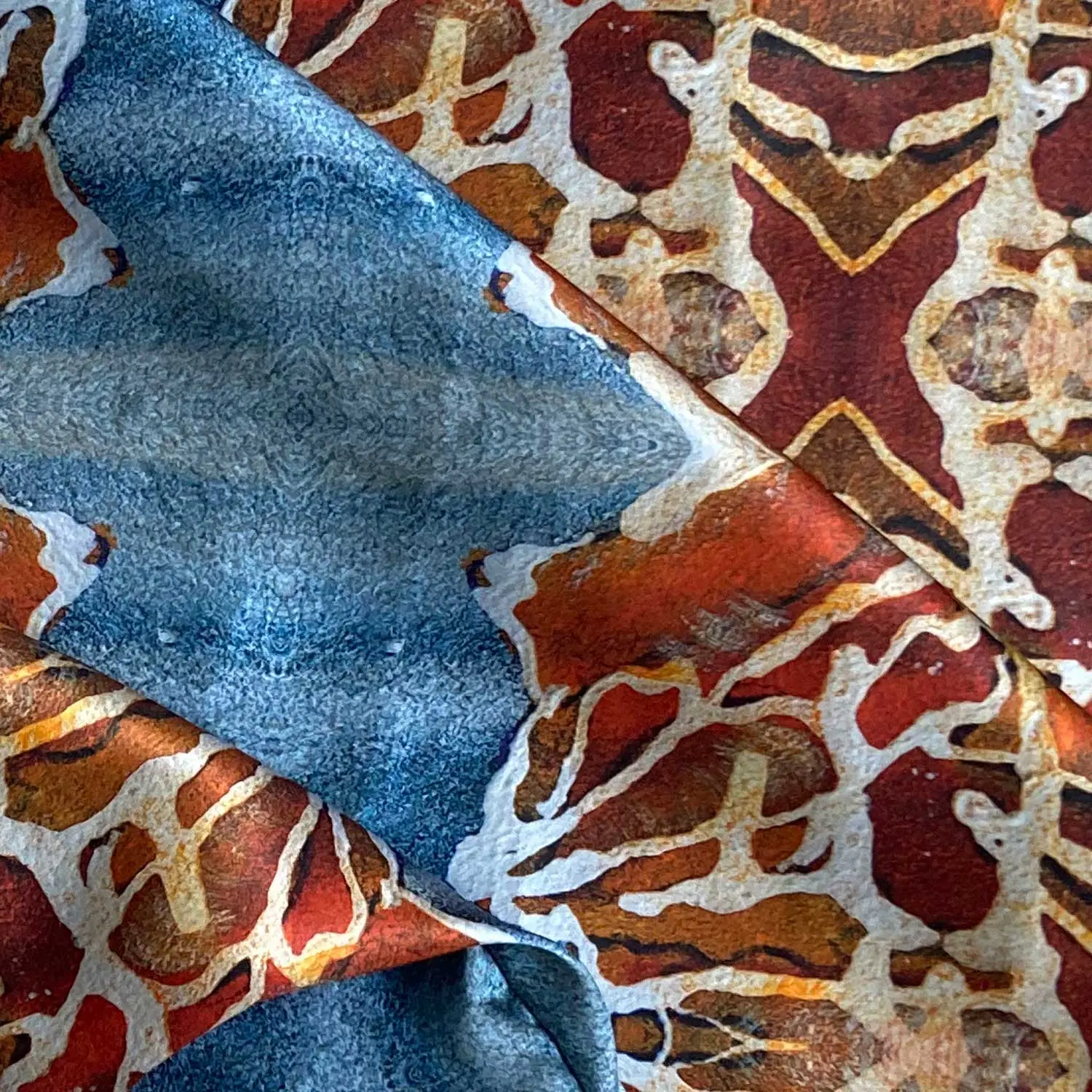 Silk Pillowcase - Orange And Blue - Image 4