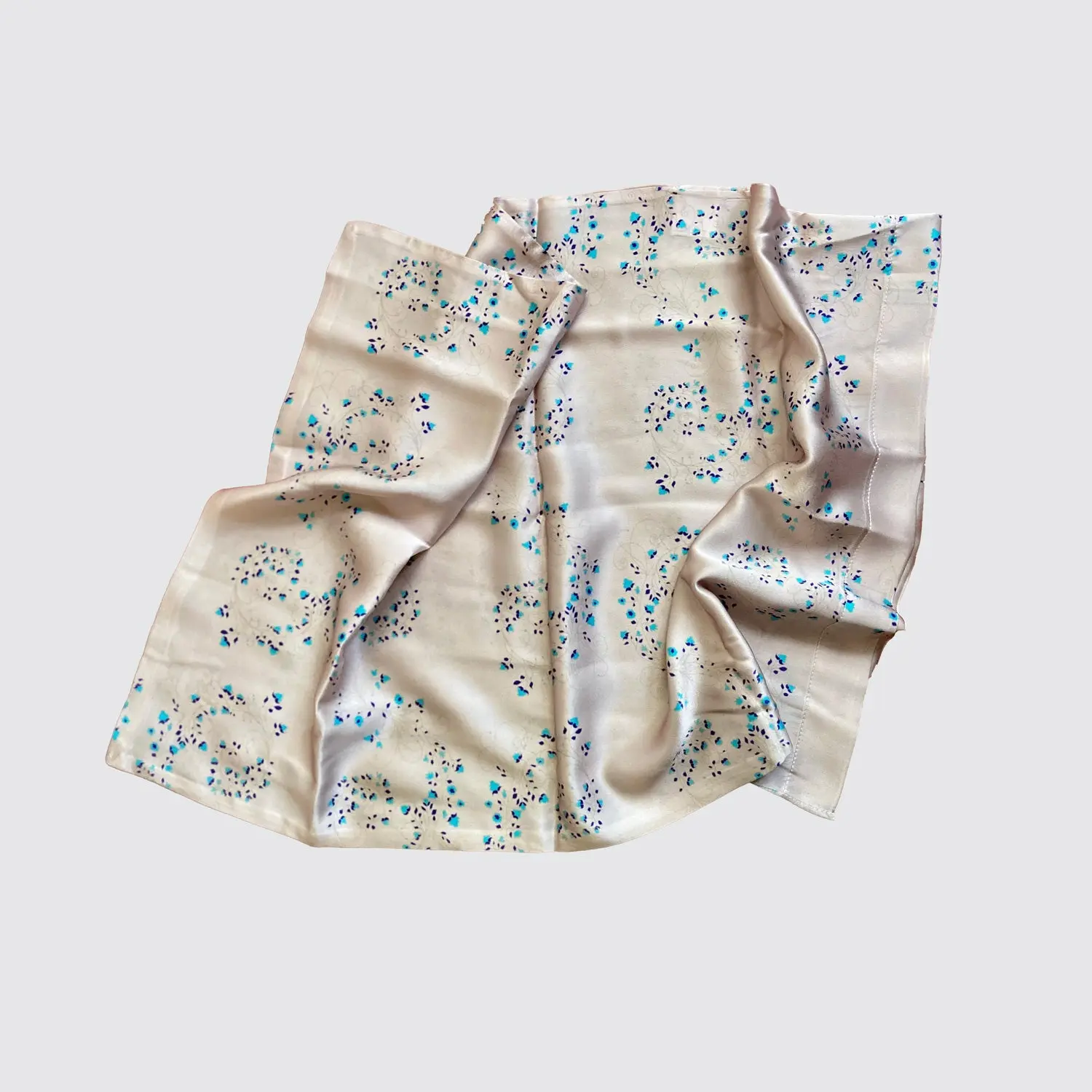 Silk Pillowcase - Pink With Fibonacci Turquoise Flowers - Image 5
