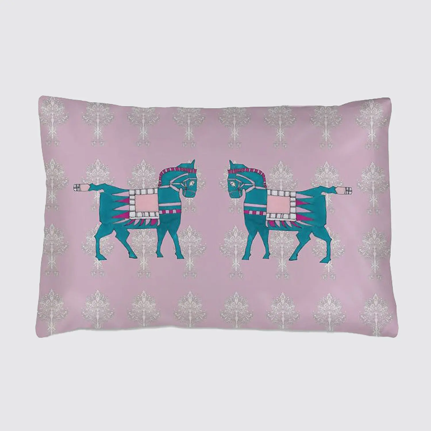 Silk Pillowcase - Pink With Horse Design - Image 5