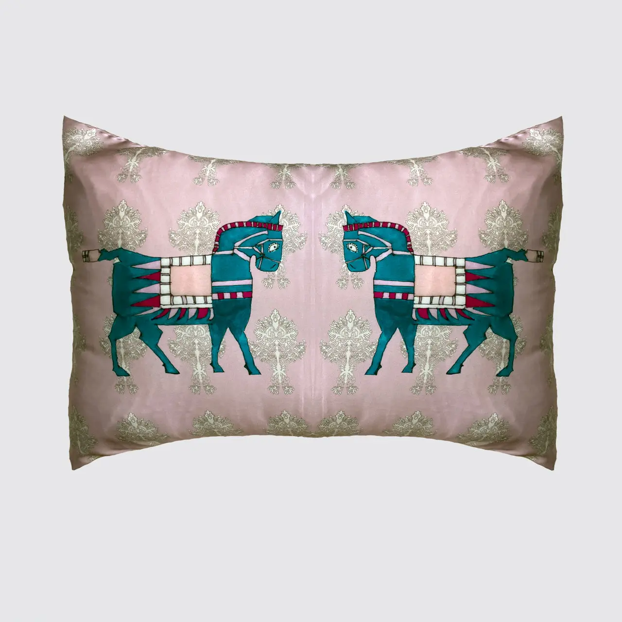 Silk Pillowcase - Pink With Horse Design - Image 6