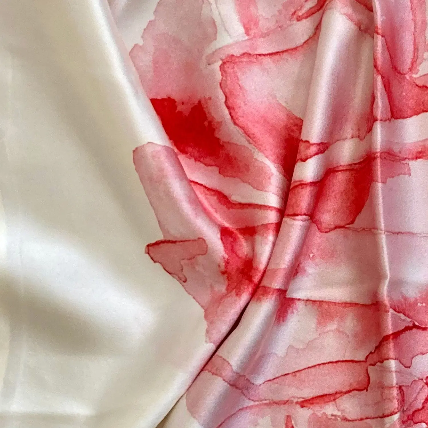 Silk Pillowcase With Red Watercolour Rose - Image 4