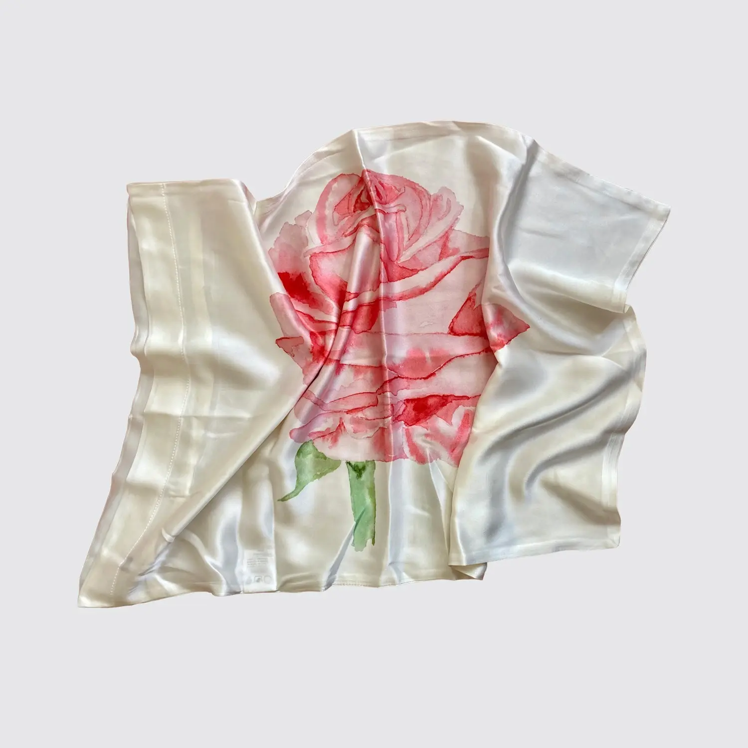 Silk Pillowcase With Red Watercolour Rose - Image 5