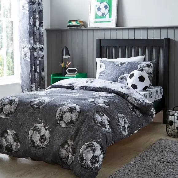 Sketched Football Polycotton Duvet Cover & Pillowcase Set