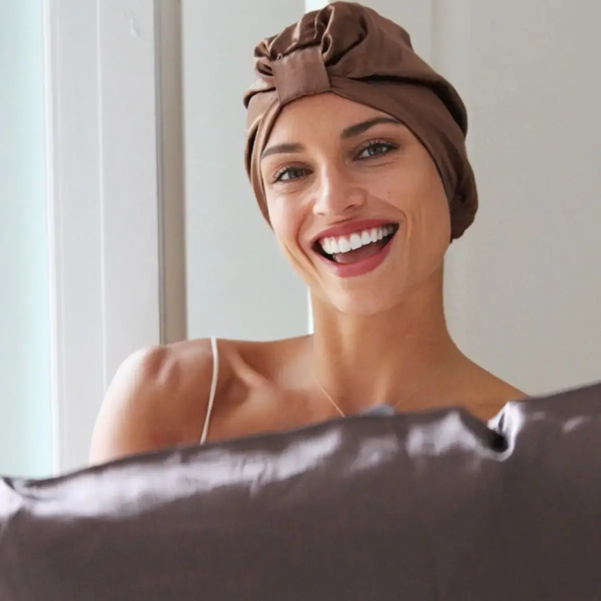 Mocha Soft Satin Pillowcase Set - Image 2