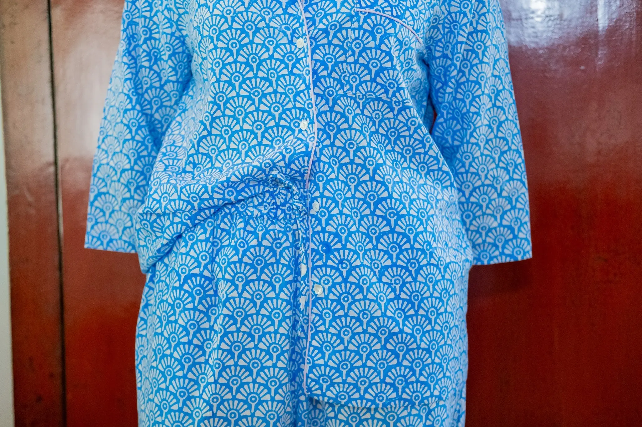 Somaya Block Printed Long Sleeve Pyjama Trouser Set - Image 7