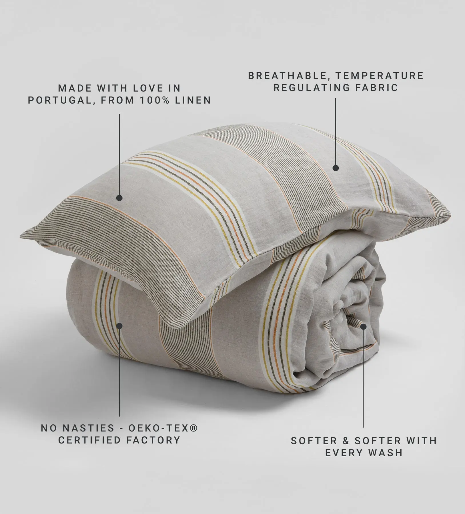Sophie Stripe 100% Linen Pillowcase - Image 5