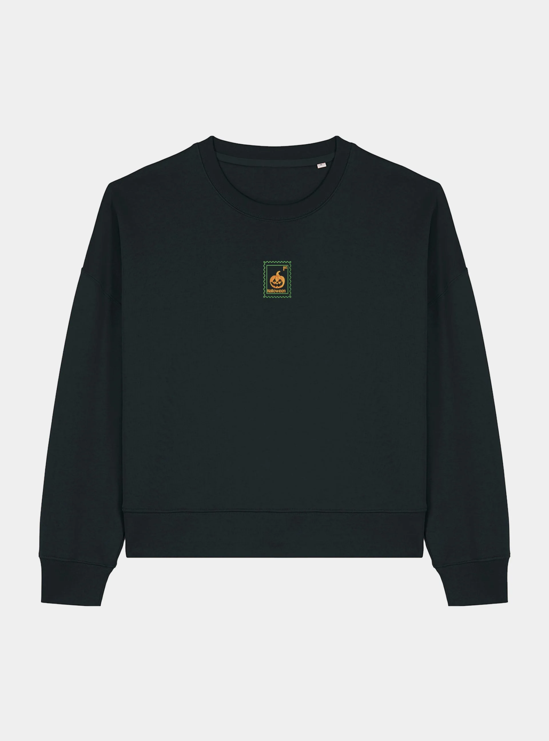 Spooky Pumpkin Cropped Sweatshirt - Halloween - Relaxed Fit