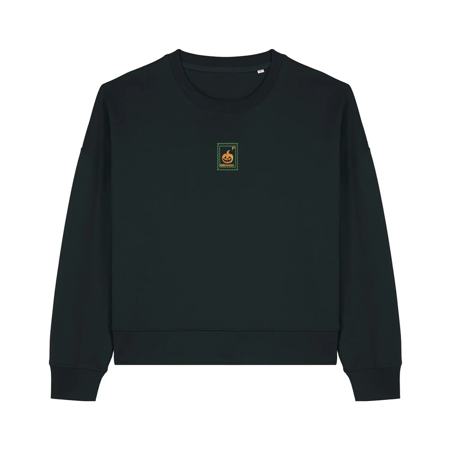 Spooky Pumpkin Cropped Sweatshirt - Halloween - Relaxed Fit - Image 2