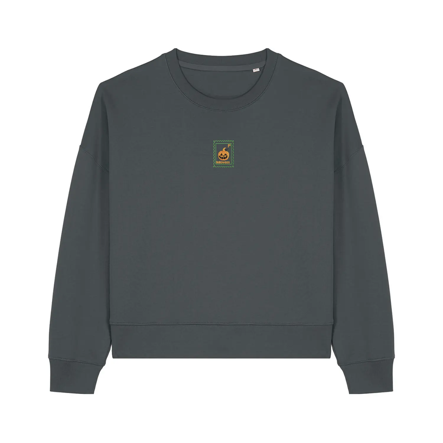 Spooky Pumpkin Cropped Sweatshirt - Halloween - Relaxed Fit - Image 4