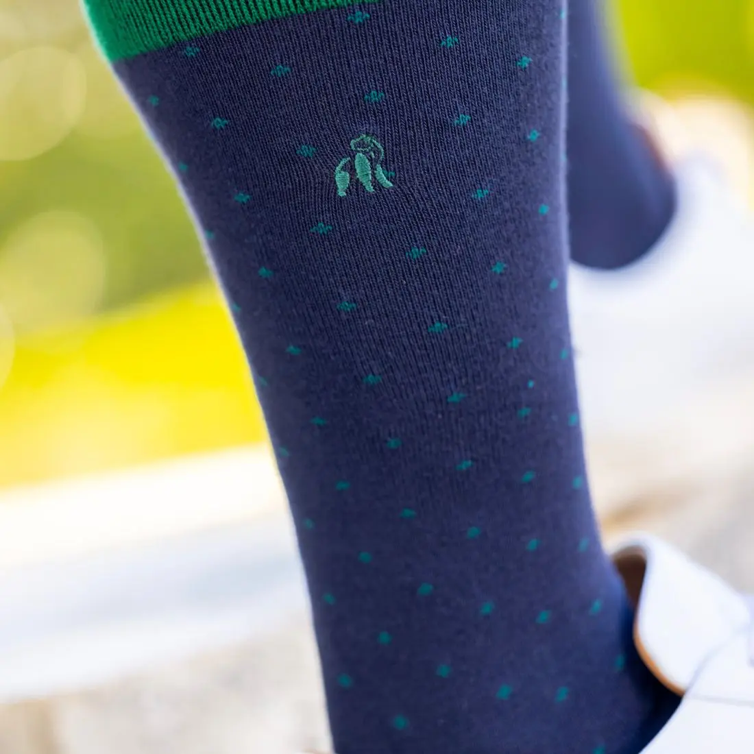Spotted Navy Bamboo Socks - Image 2