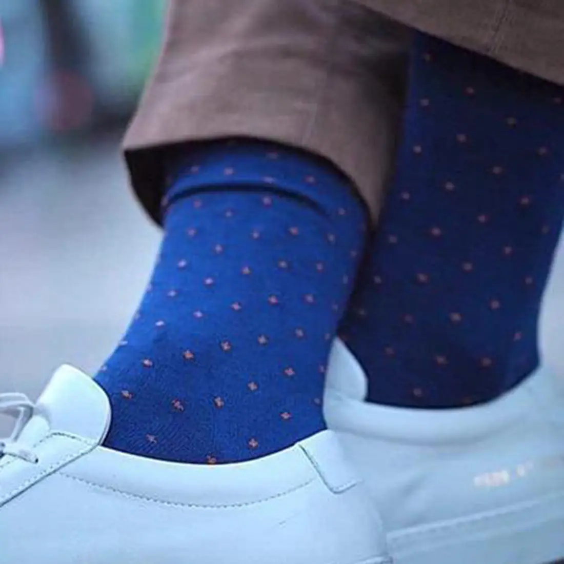 Spotted Orange Bamboo Socks - Image 4