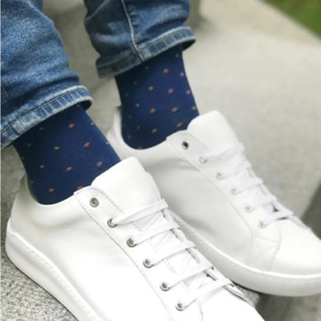 Spotted Orange Bamboo Socks - Image 5