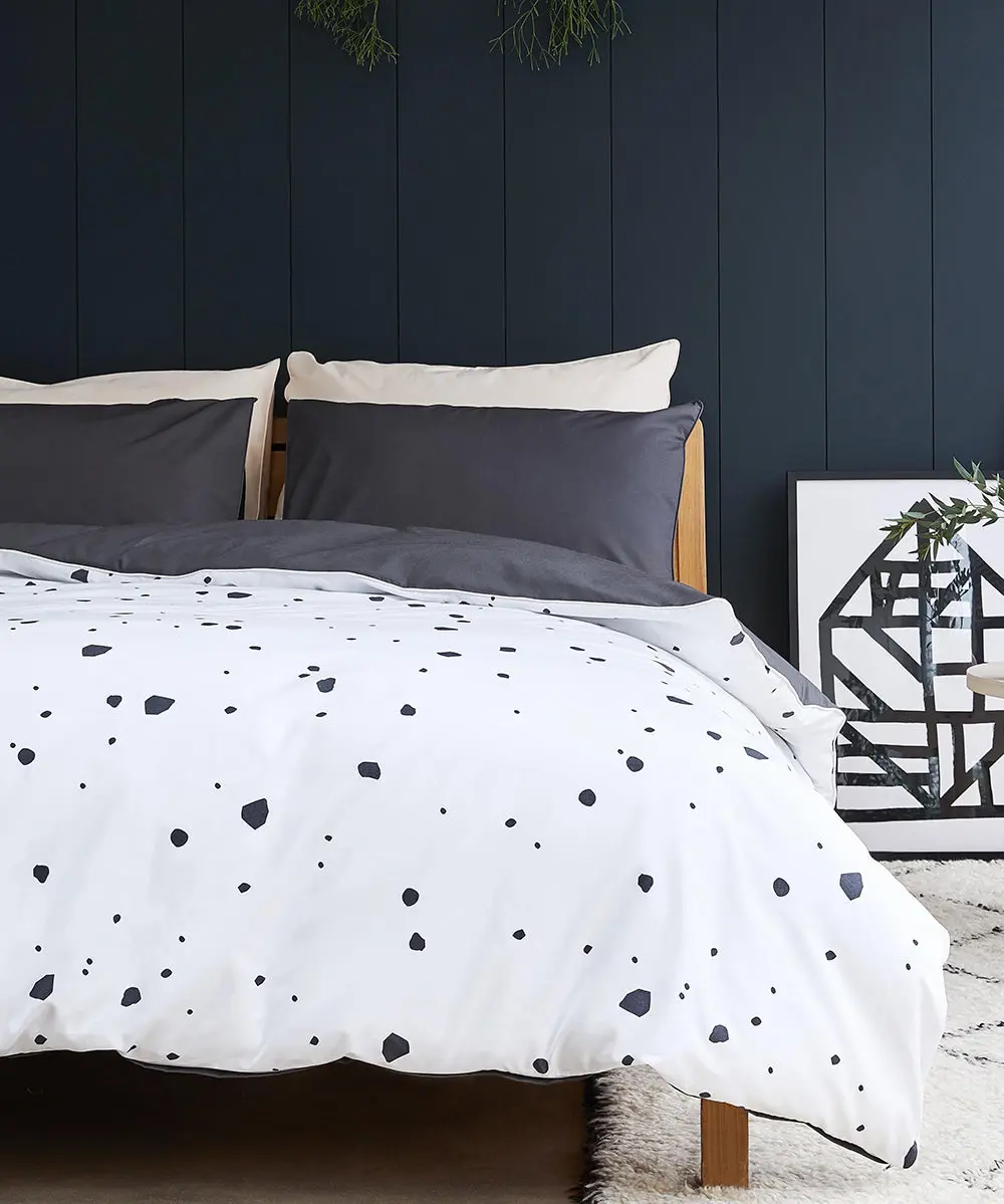Spotty Charcoal Tencel Cotton Duvet Cover - Image 5
