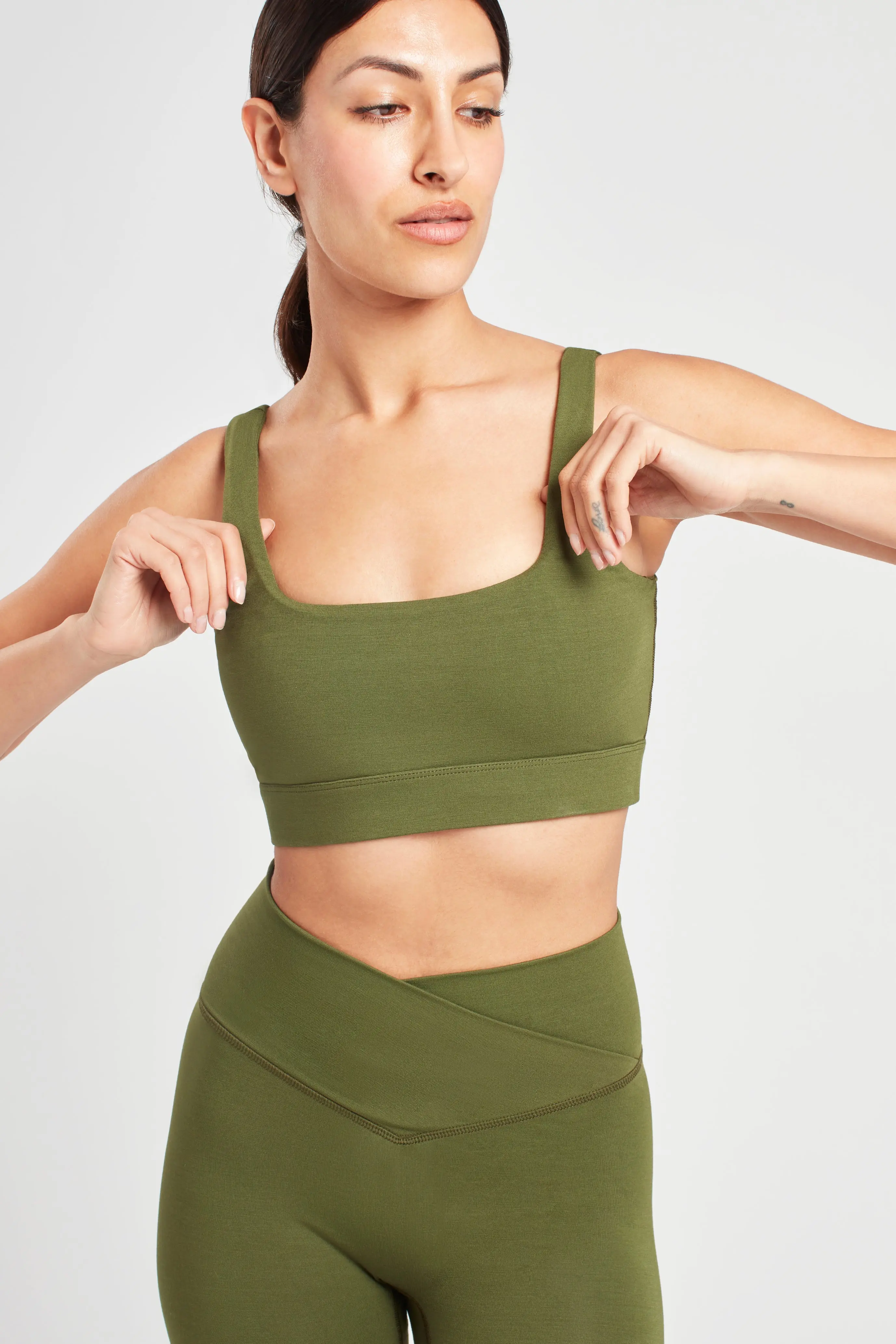 Earth Khaki Square Neck Sports Bra - Image 3