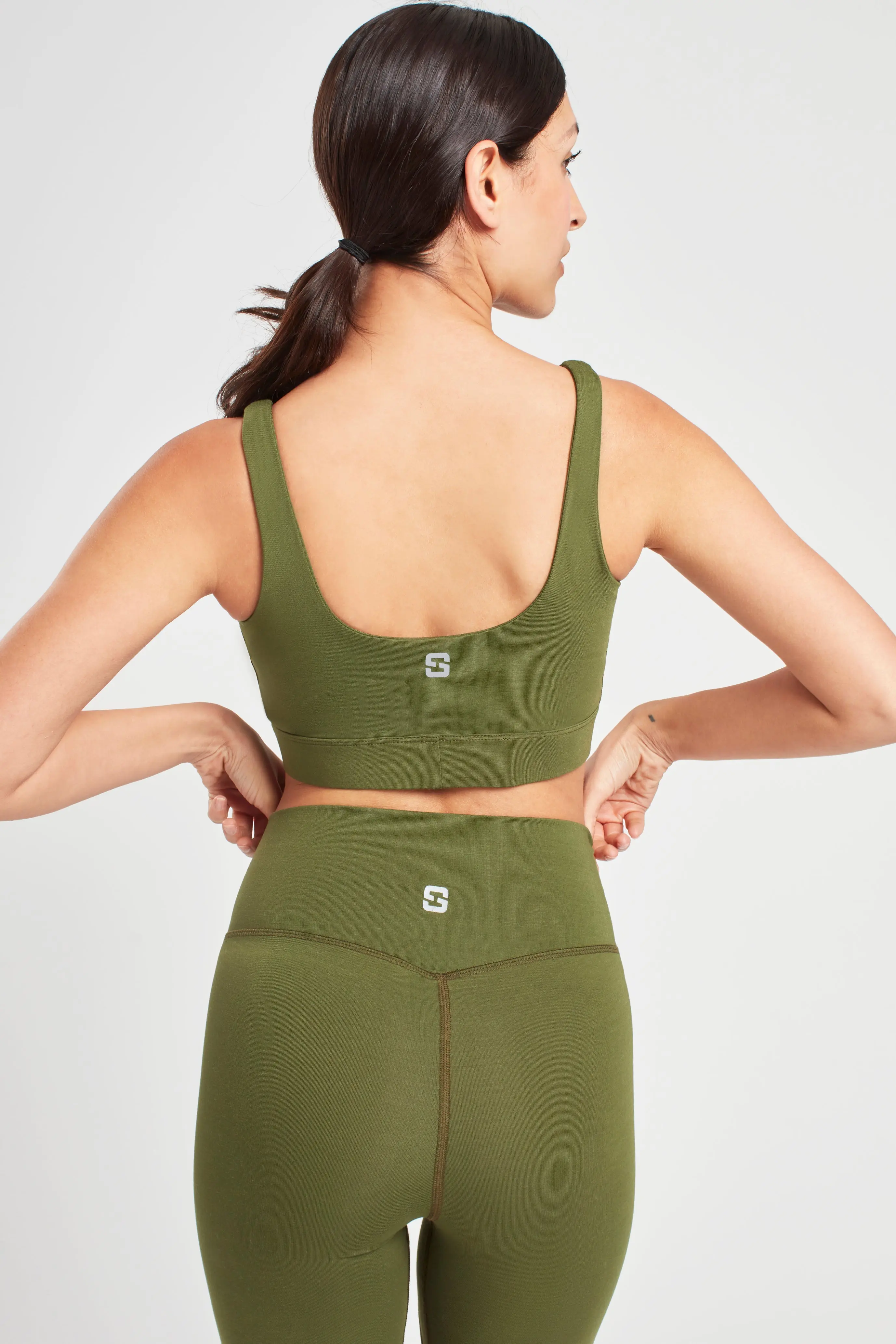 Earth Khaki Square Neck Sports Bra - Image 4