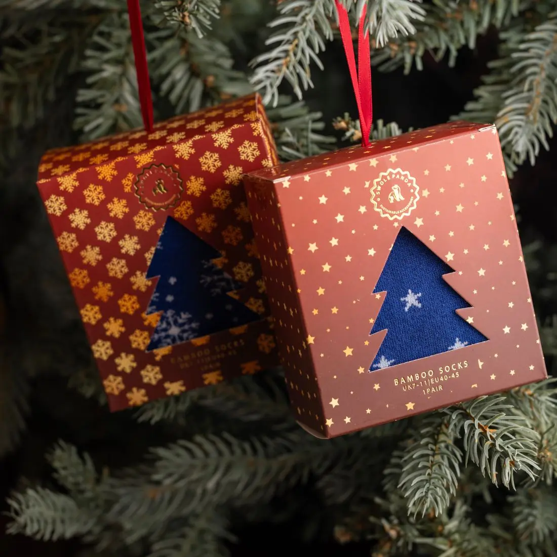 Star Christmas Sock Box - 1 Pair of Bamboo Socks (His) - Image 4