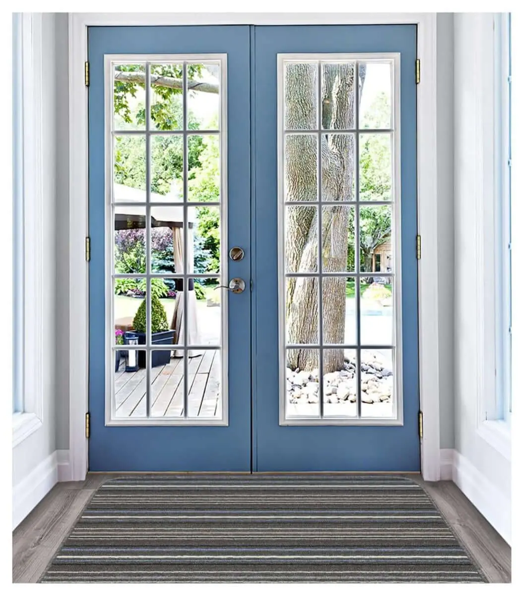 Stockholm Lead/Light Blue Washable Mat - Image 2